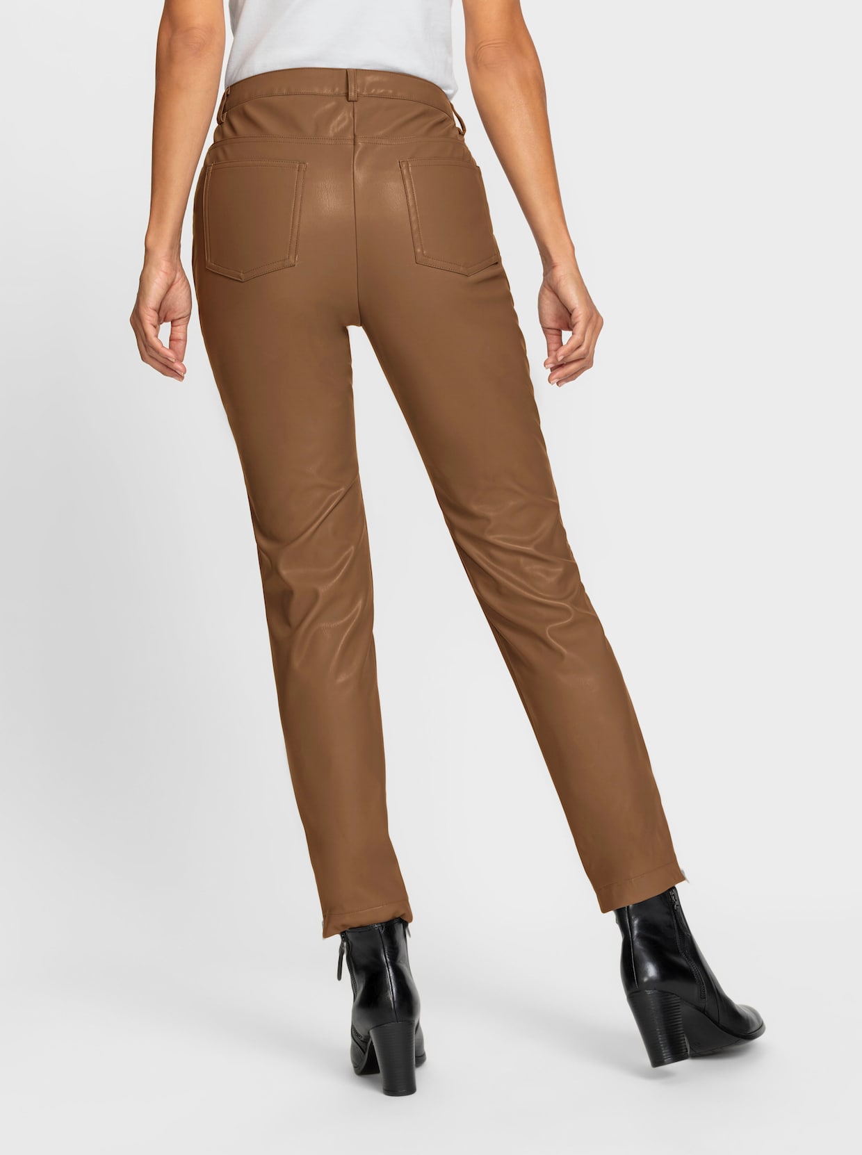 Pantalon en imitation cuir - marron