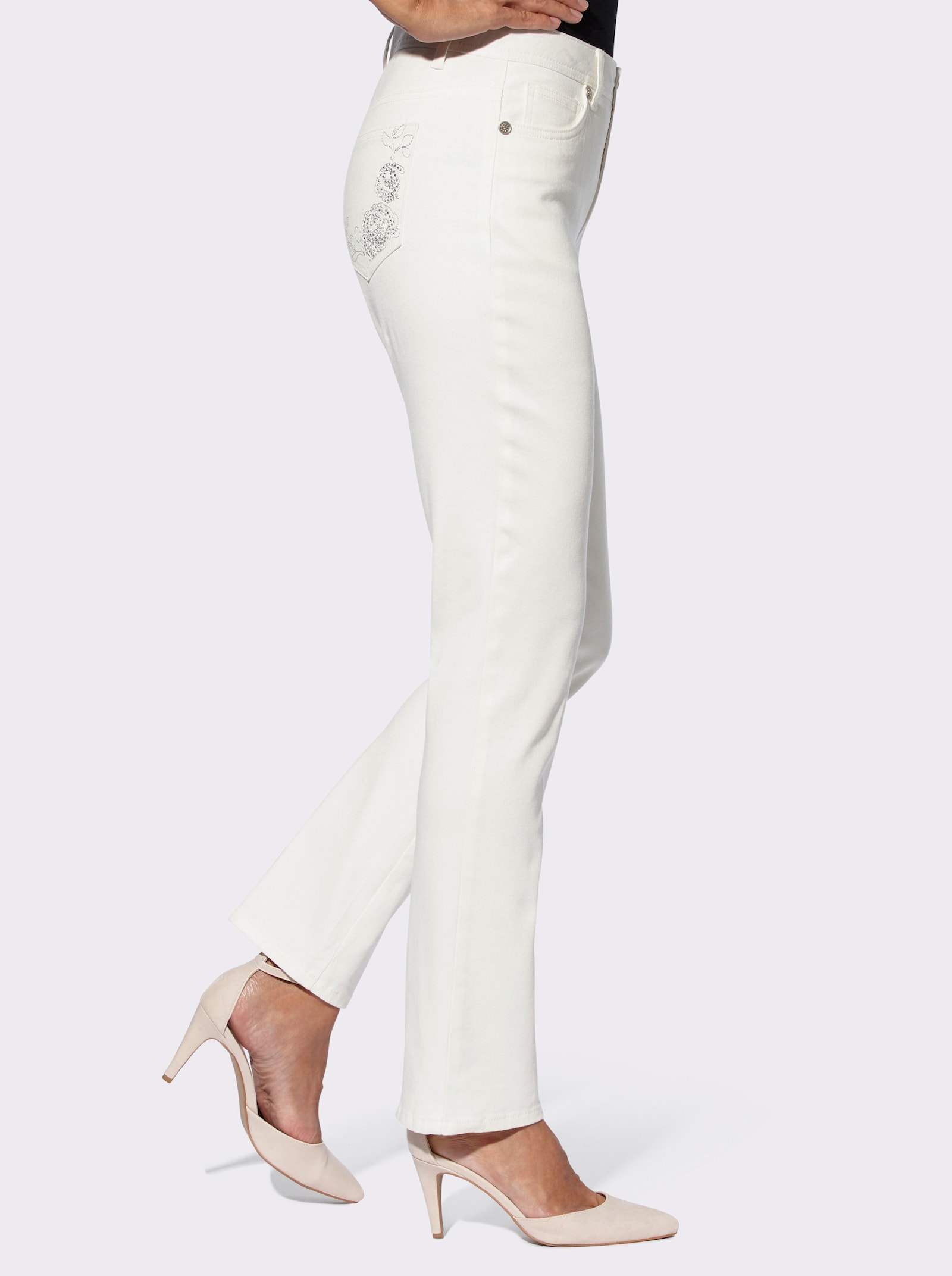 Jeans van katoen - ecru