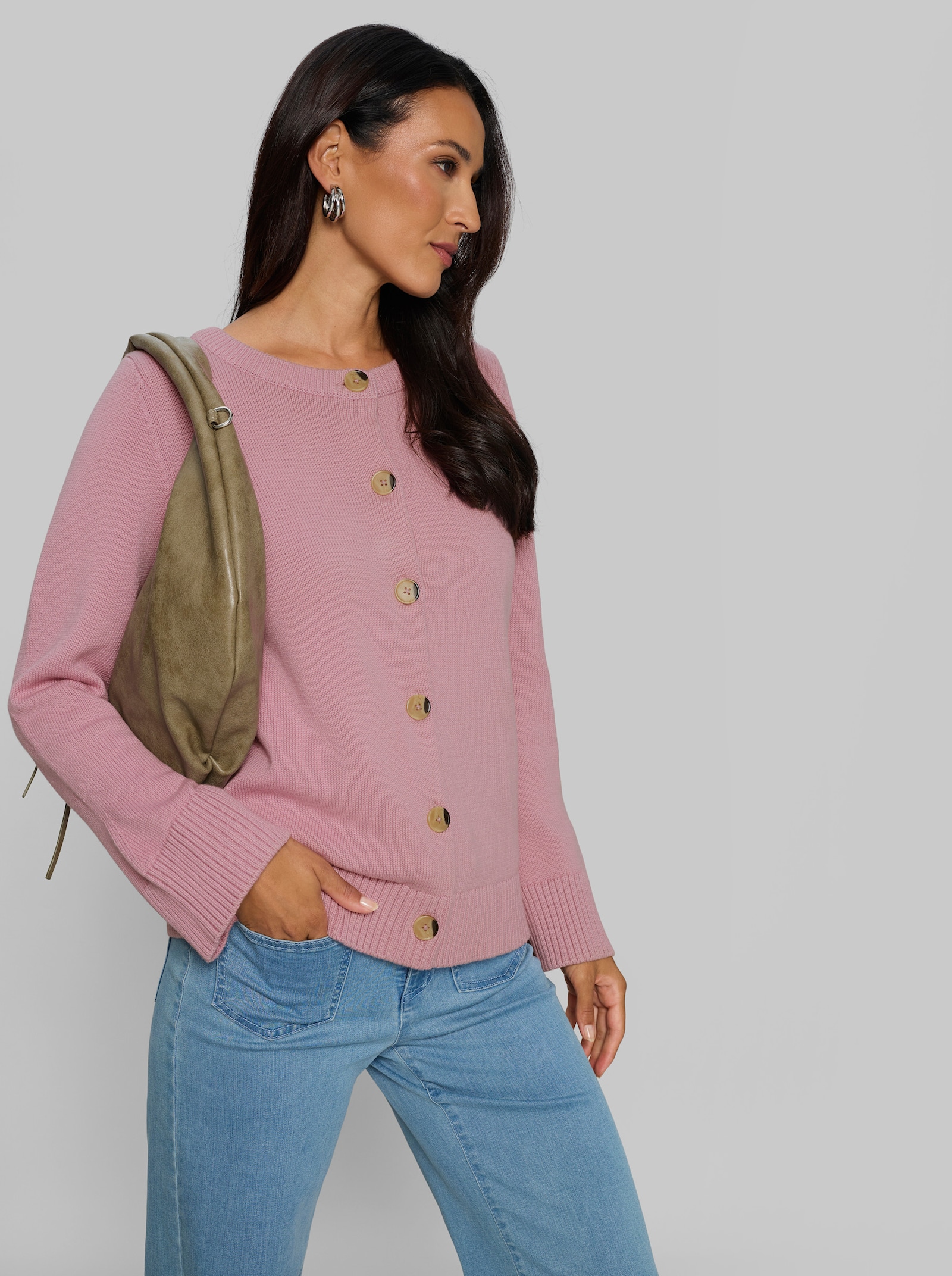heine Strickjacke in Kurzform - rosé
