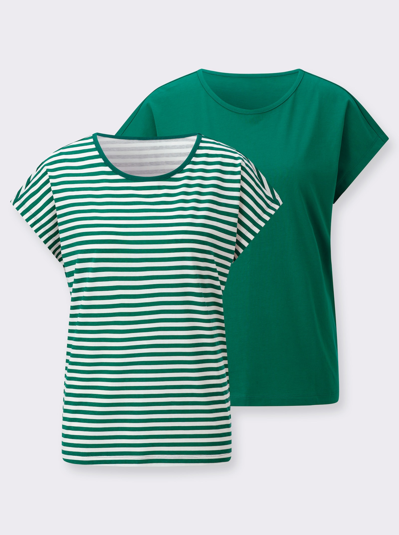 Shirt-Set mit überschnittenen Schultern - grün