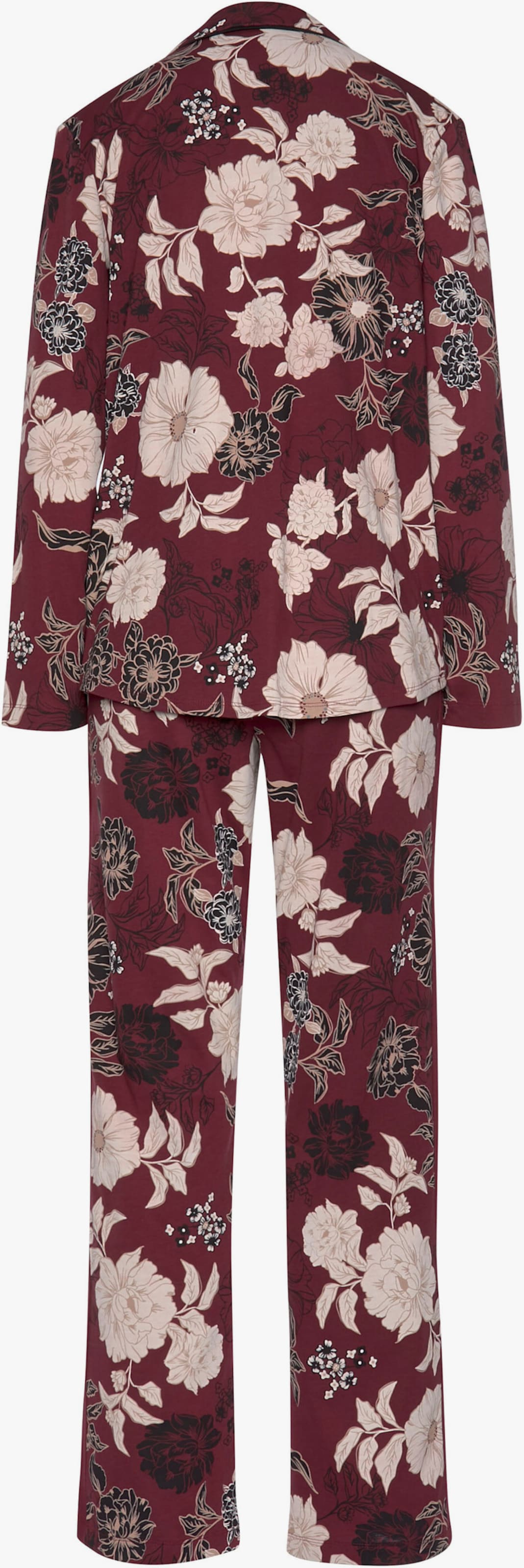 s.Oliver Pyjama - bordeaux-à fleurs