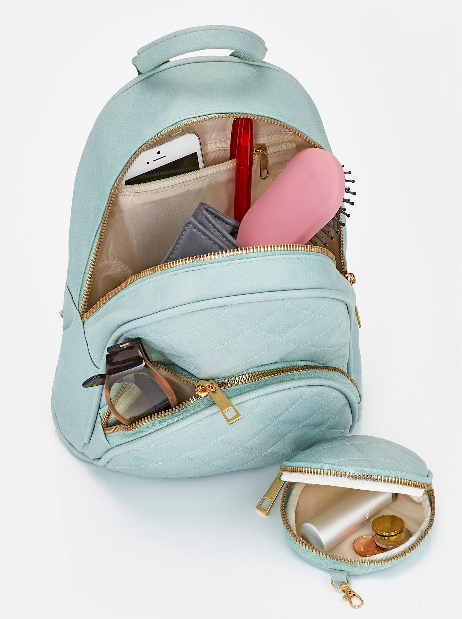 2-tlg. Rucksack-Set - bleu