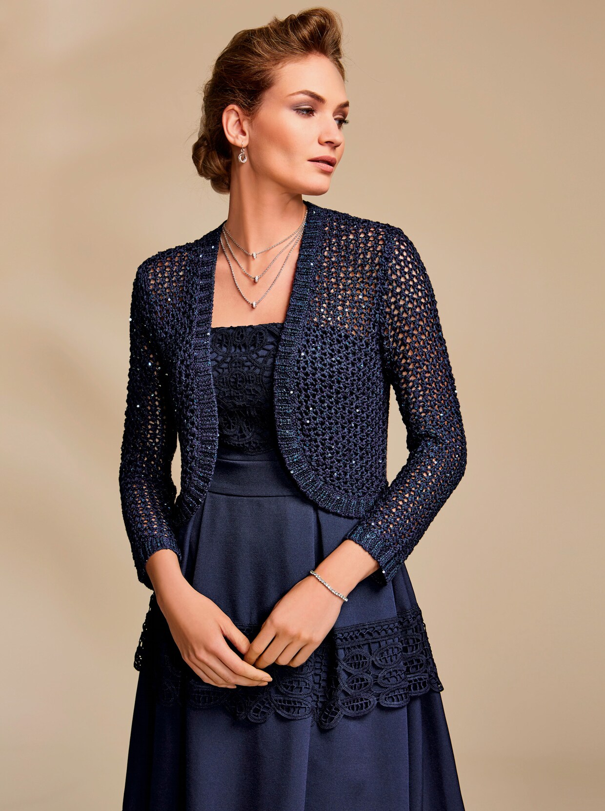 Strickjacke - nachtblau