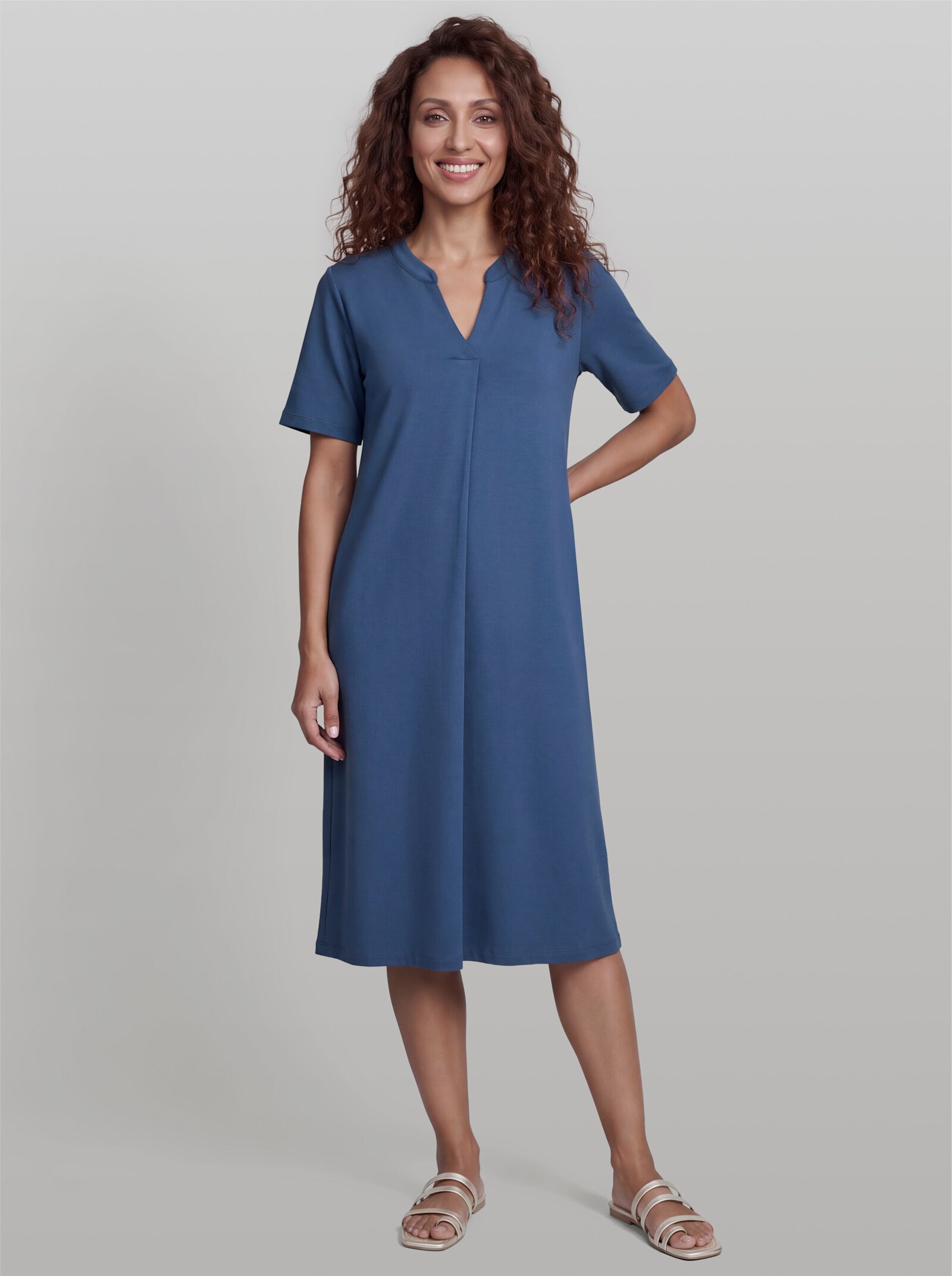 heine Shirtkleid mit Falte - jeansblau