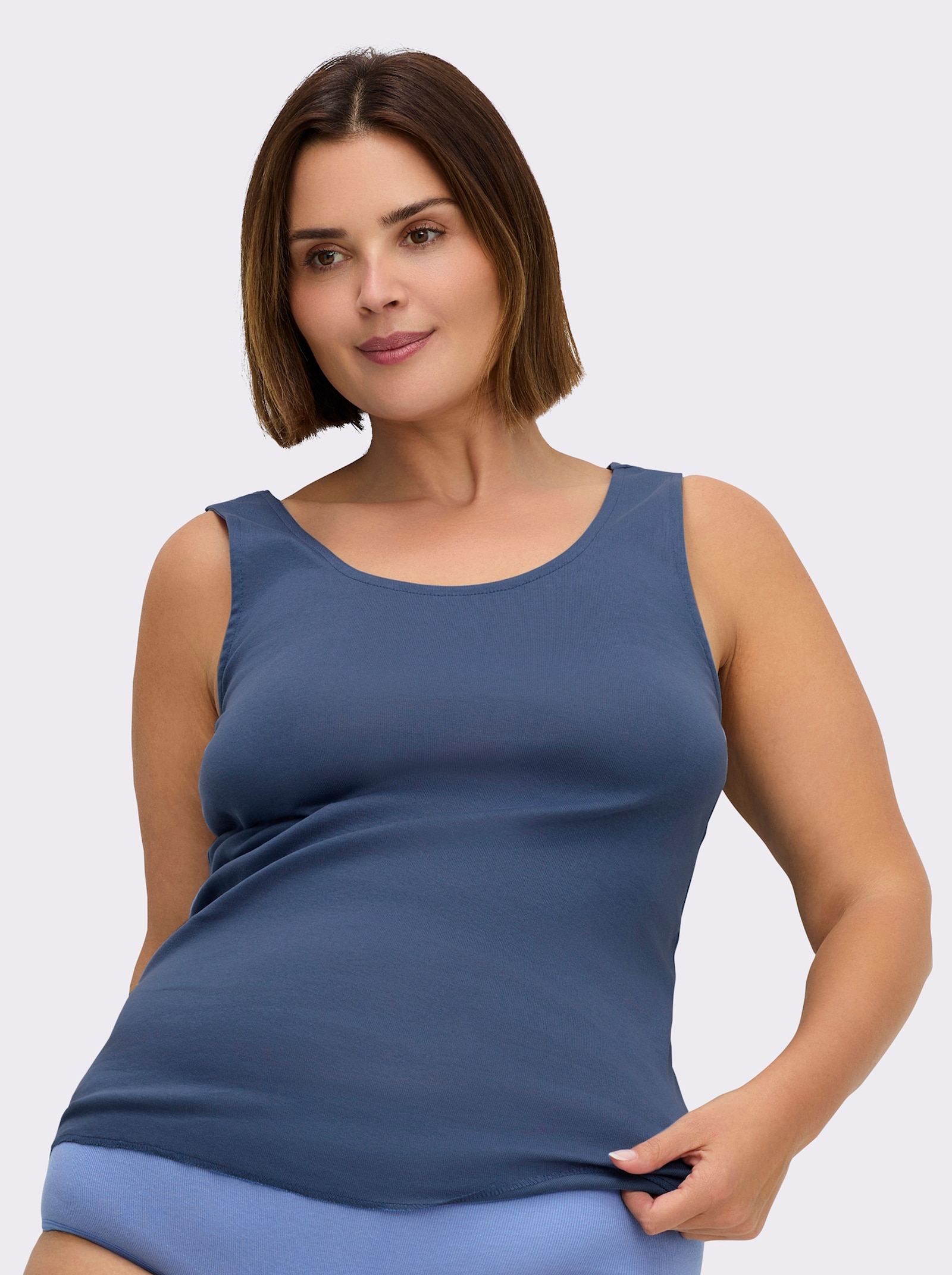 wäschepur Achseltop extralang - jeansblau