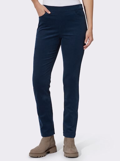 heine Cordhose mit Schlupfbund - dunkelblau