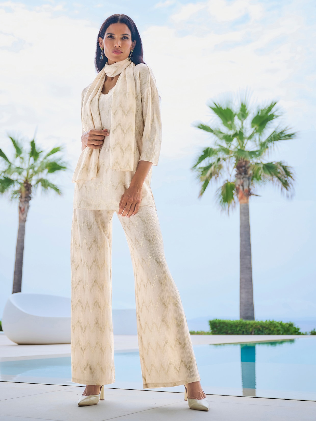 heine Tunikashirt - champagner-goldfarben-bedruckt