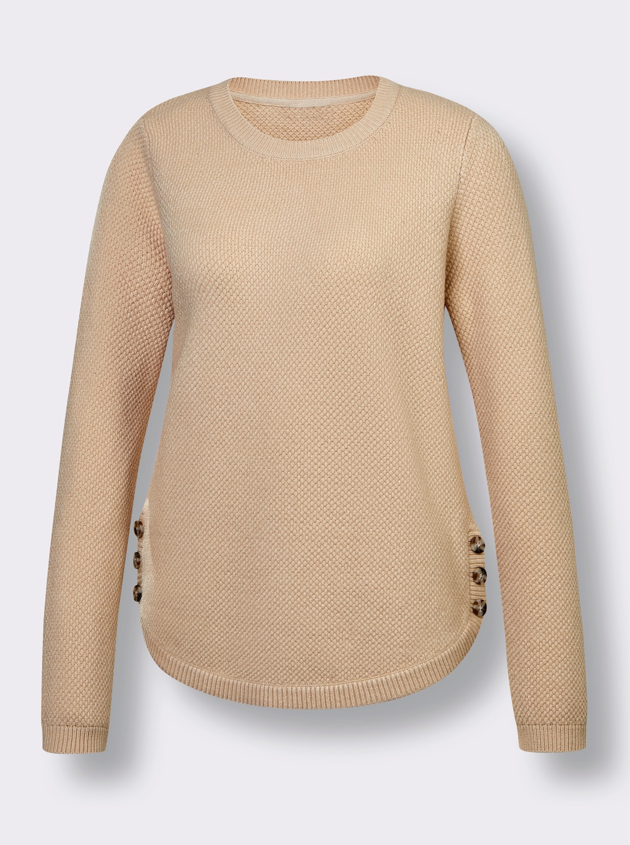 CREATION L PREMIUM Rundhalspullover - elfenbein