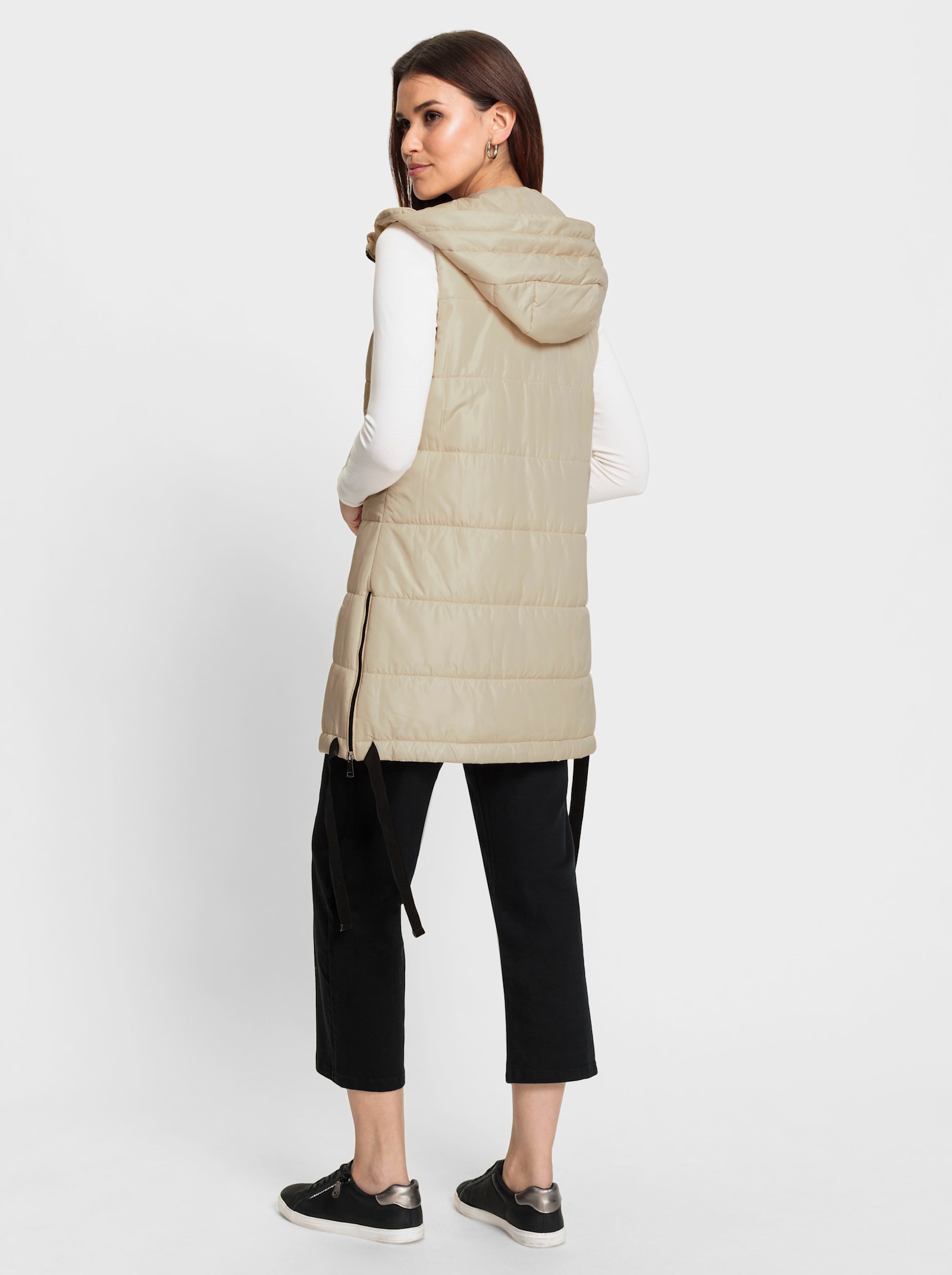 Gilet met capuchon - zand