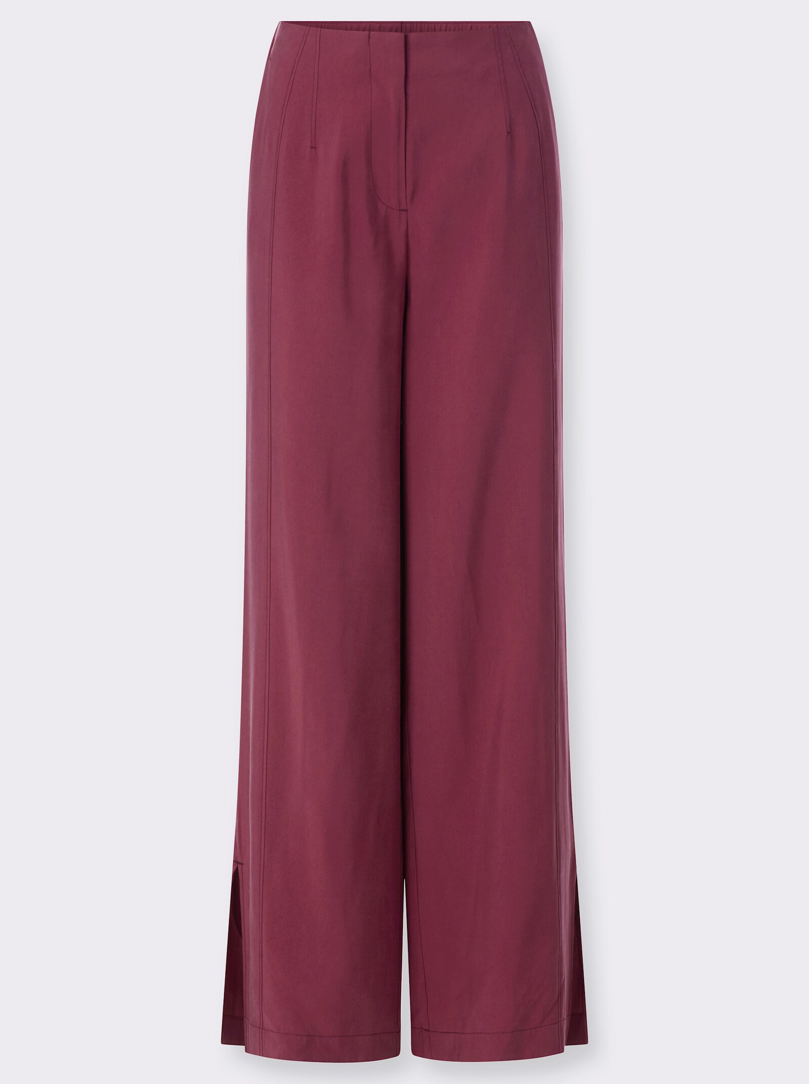 Marlene-Hose mit Schlitz am Saum - bordeaux