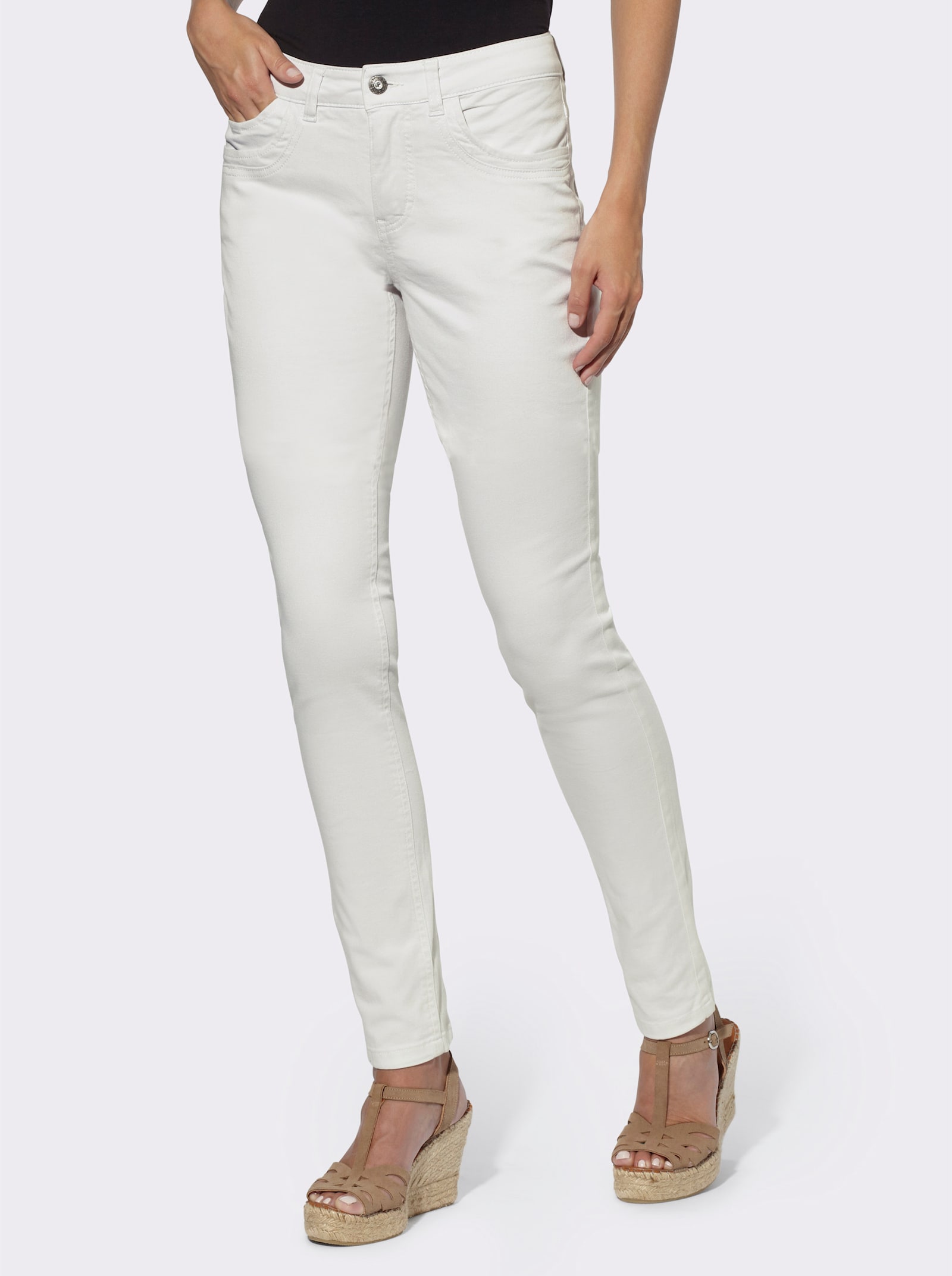 heine Skinny Jeans mit Ziersteppung - ecru
