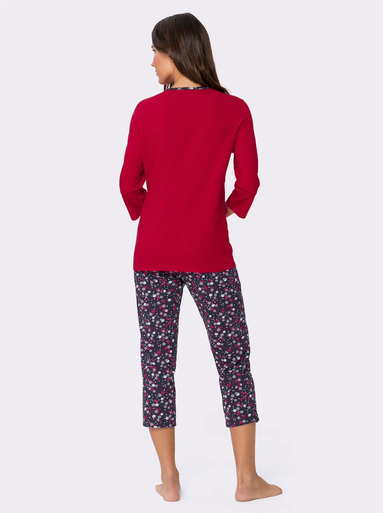 Pyjama - rood/marine geprint