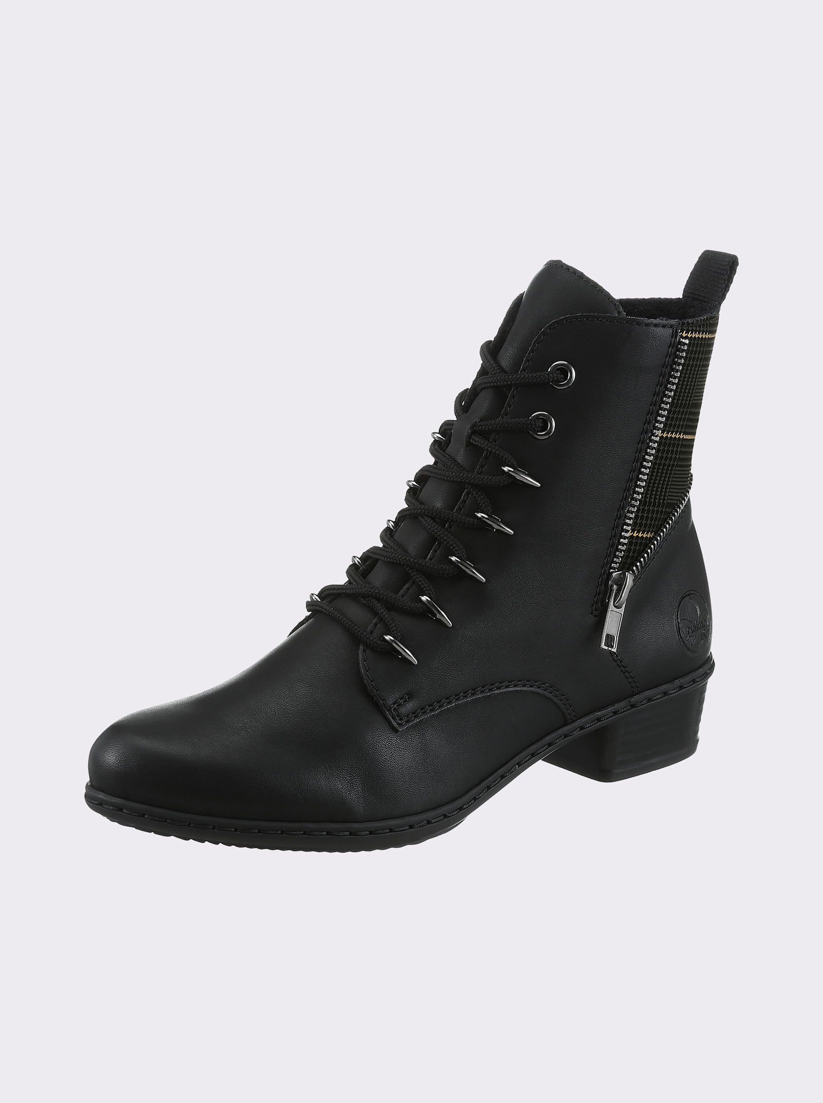 Rieker Stiefelette mit Materialmix - schwarz