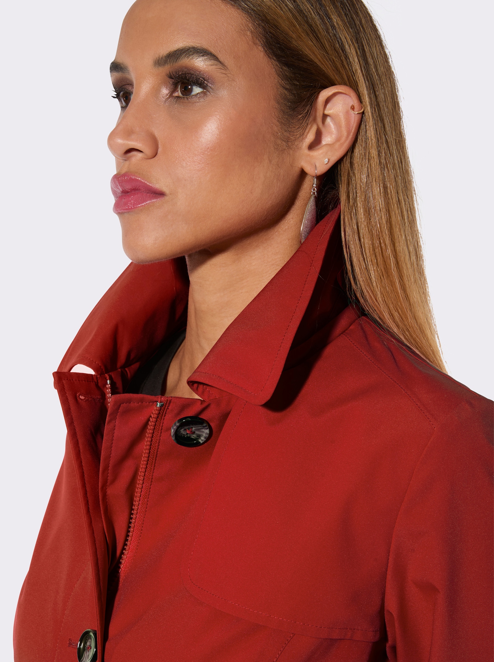 Manisa Trenchcoat mit Gehschlitz hinten - rot