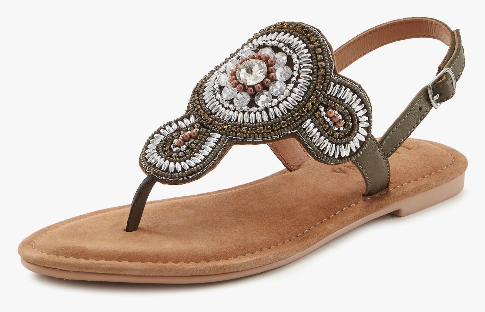 LASCANA Teenslipper - olijfgroen