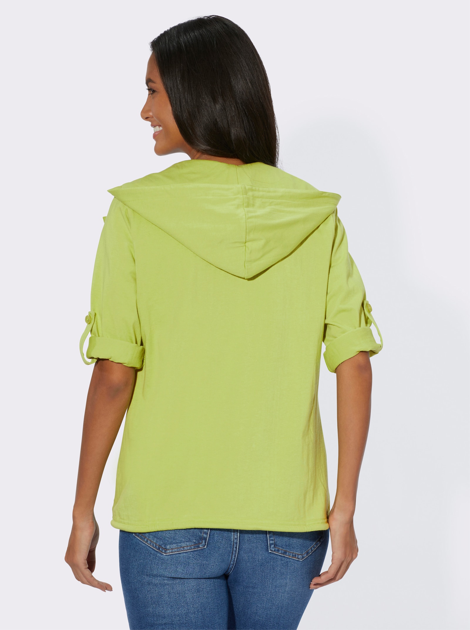 Shirtjacke mit Tunnelzug, reine Baumwolle - kiwi