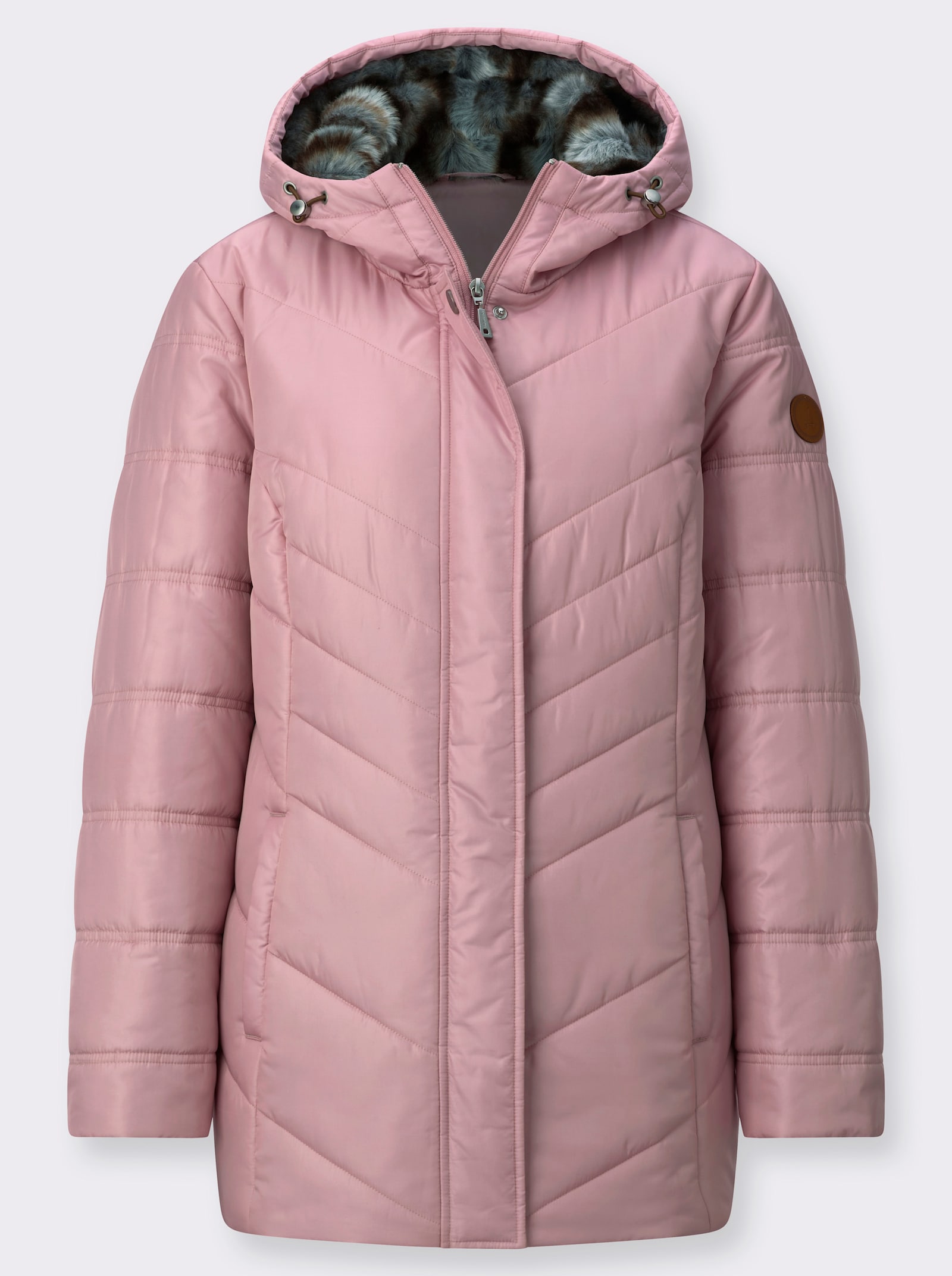 Steppjacke mit Zippertaschen - hortensie