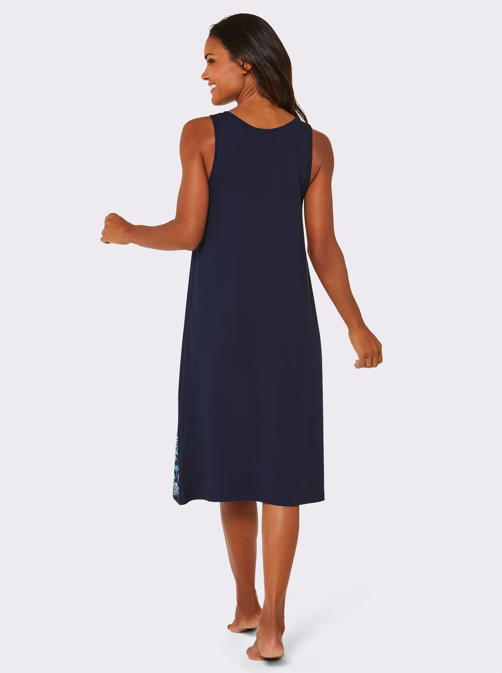 feel good Sommerkleid mit Deko-Spange - marine-royalblau