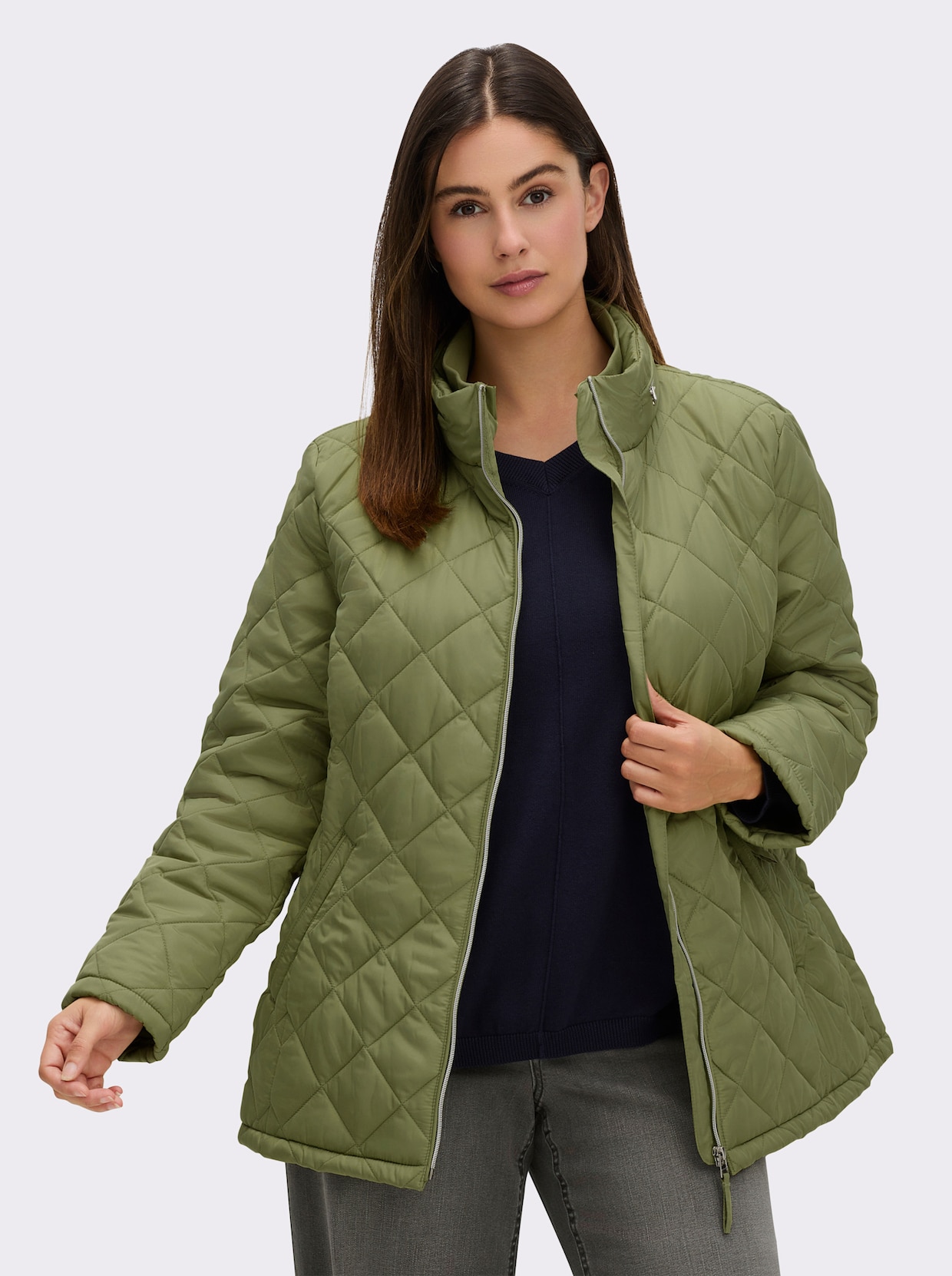 Steppjacke mit Sandwich-Stepp und Wattierung - schilf