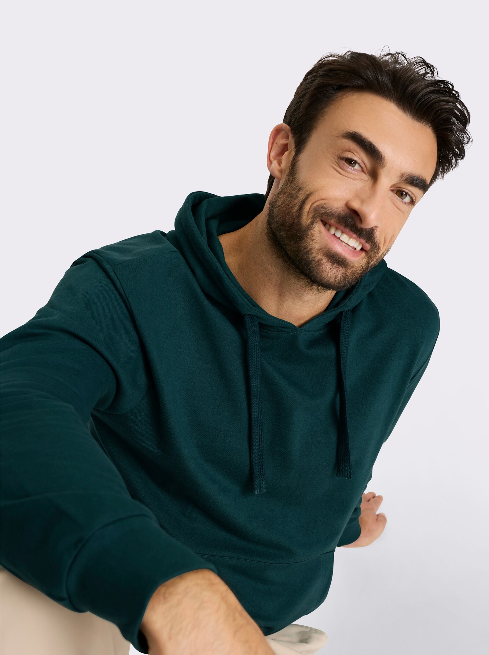 Catamaran Kapuzensweatshirt mit Kängurutasche - petrol