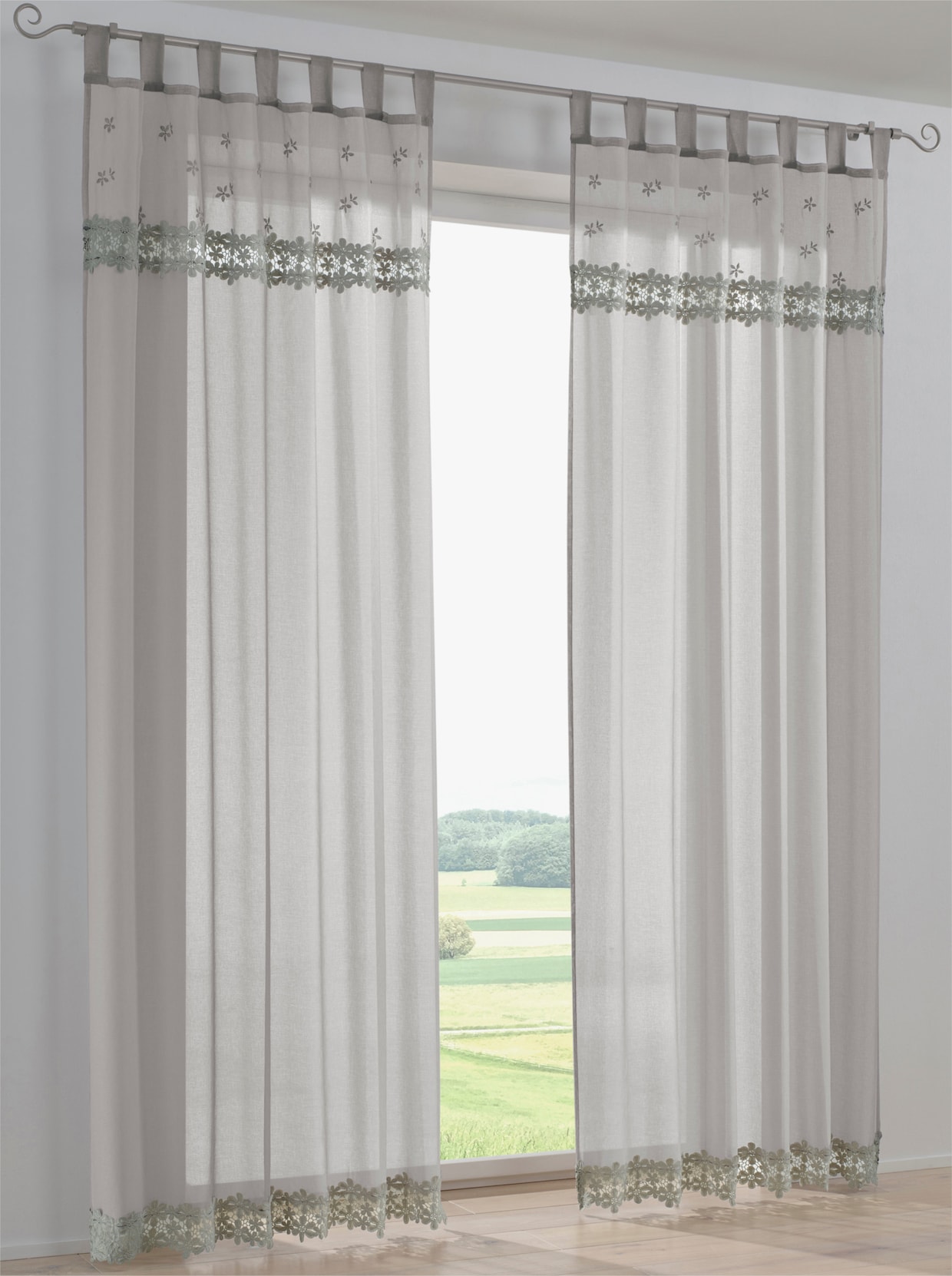 heine home Decoratieve vitrage - lichtgrijs