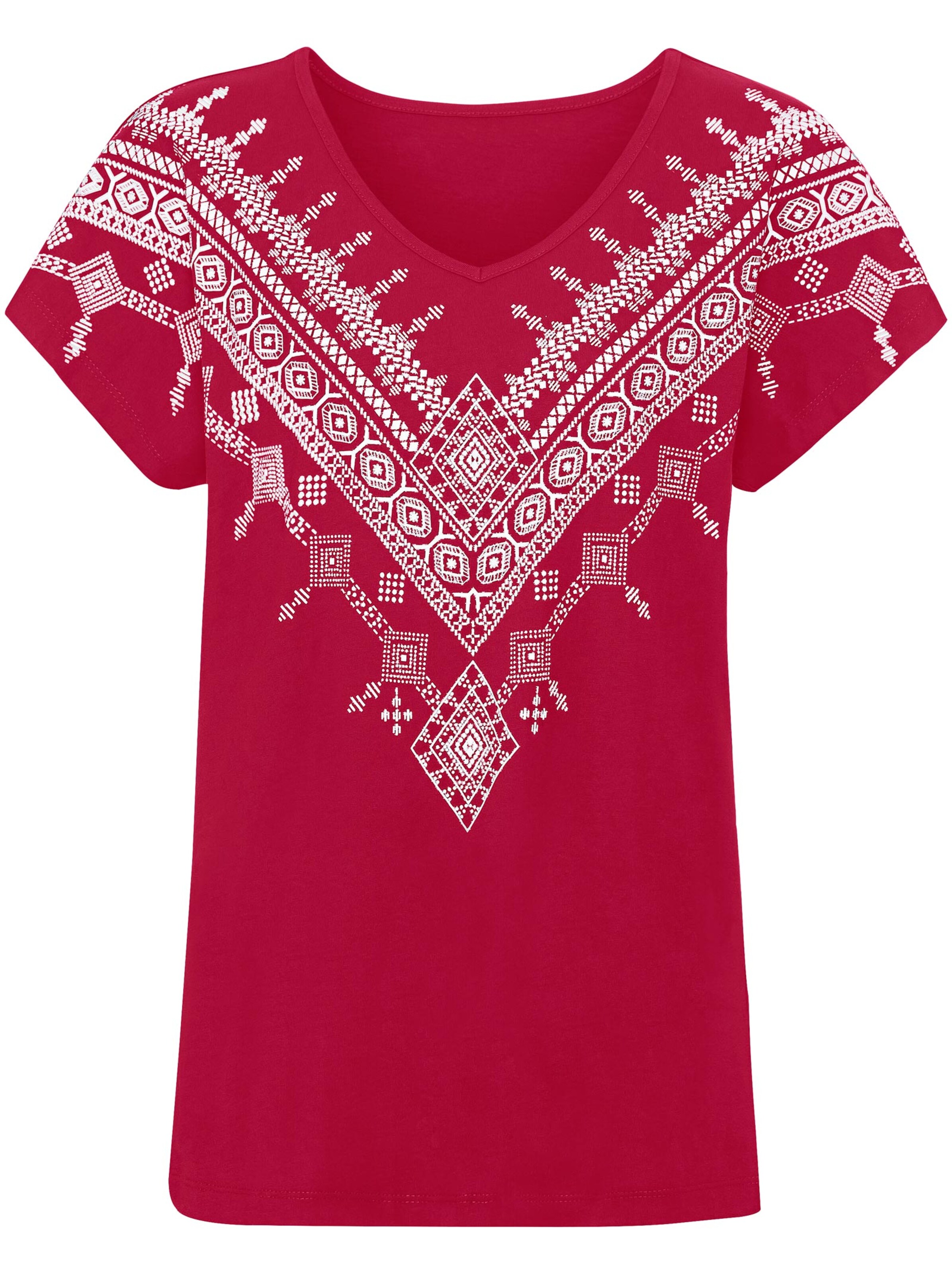 Shirt - rot-weiß-bedruckt