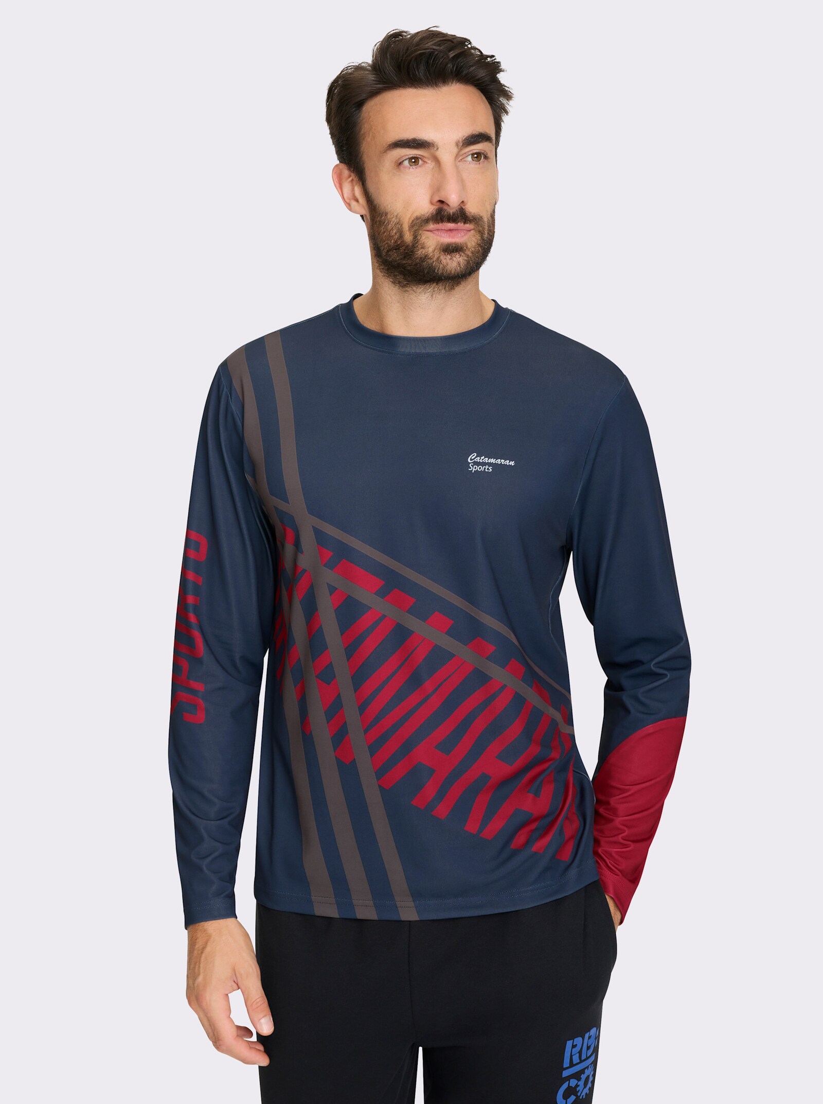 Catamaran Sports Functioneel shirt met stretch - donkerblauw geprint