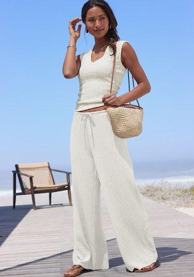 LASCANA Kurzarmshirt - creme