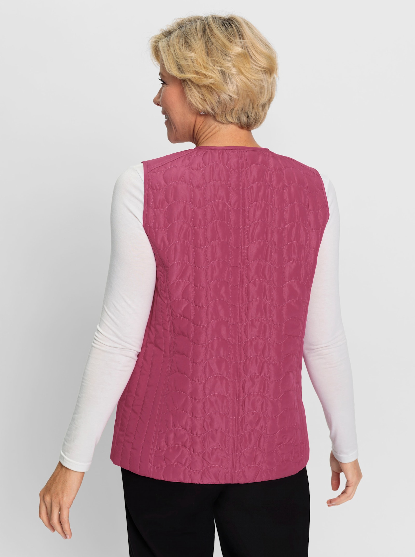 Bodywarmer van microgaren - heide