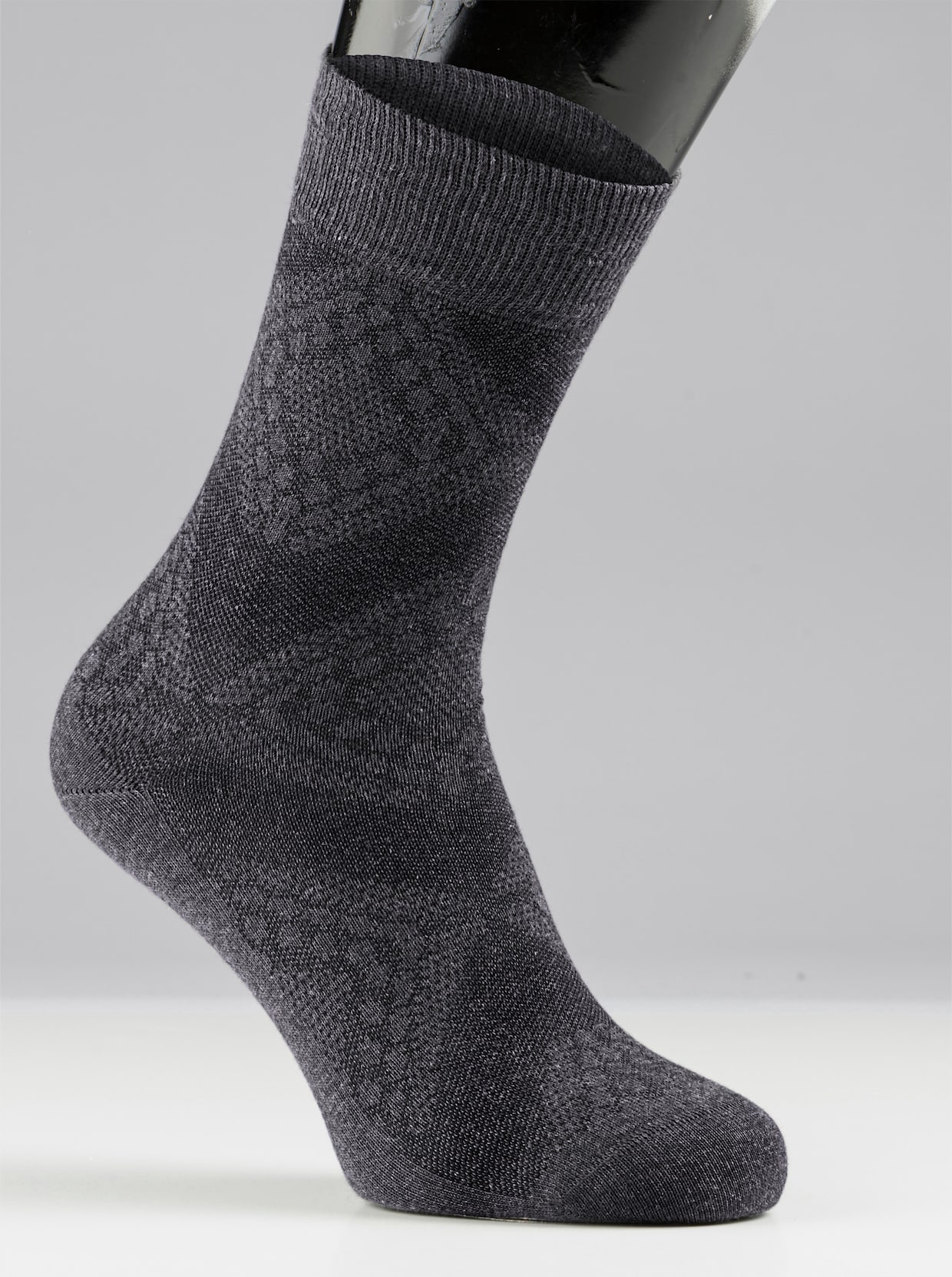 Rogo Herren-Socken - grau-gemustert