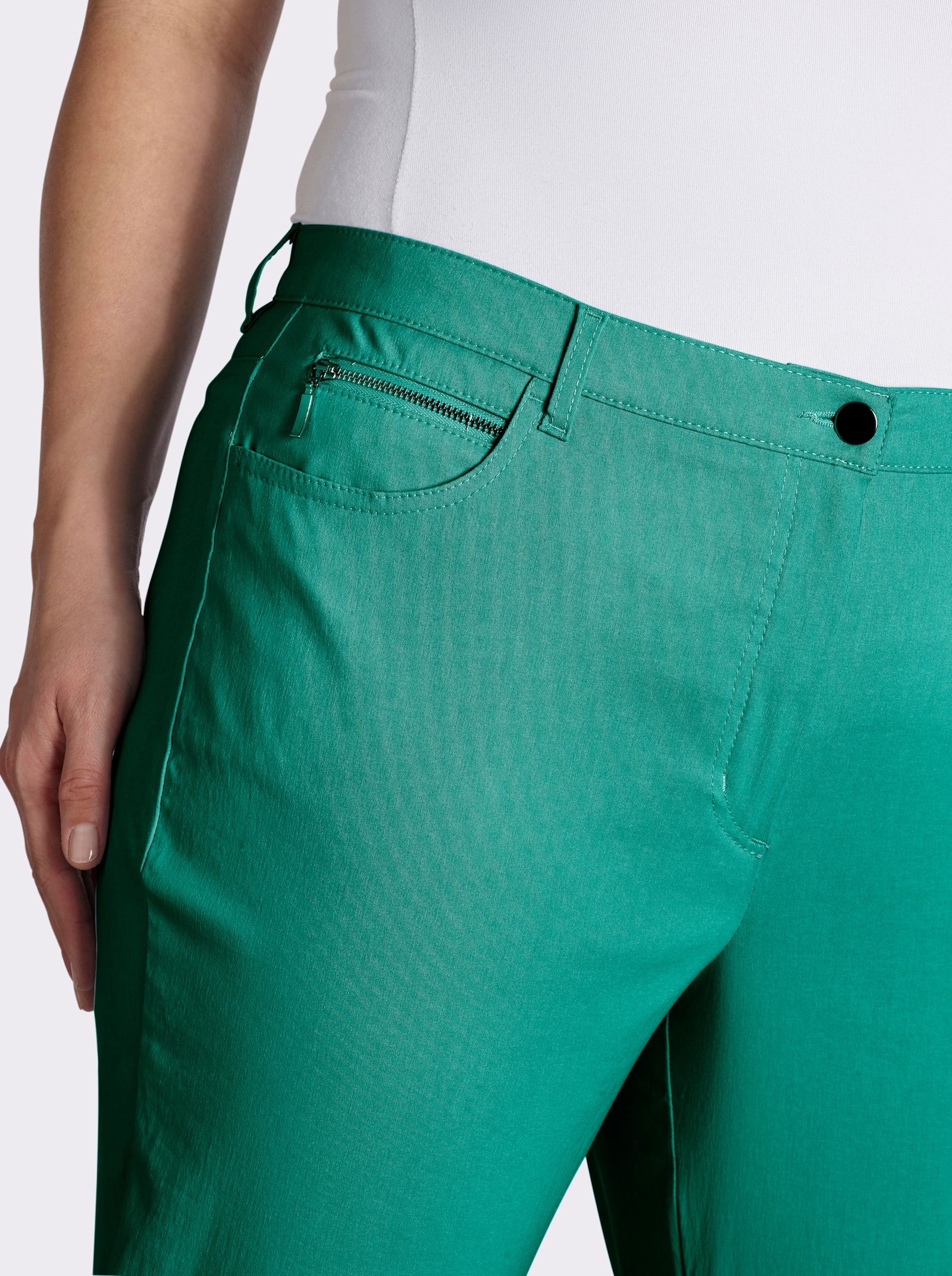 Stehmann Comfort line Stretch-Hose mit Zier-Taschen vorne - smaragdgrün