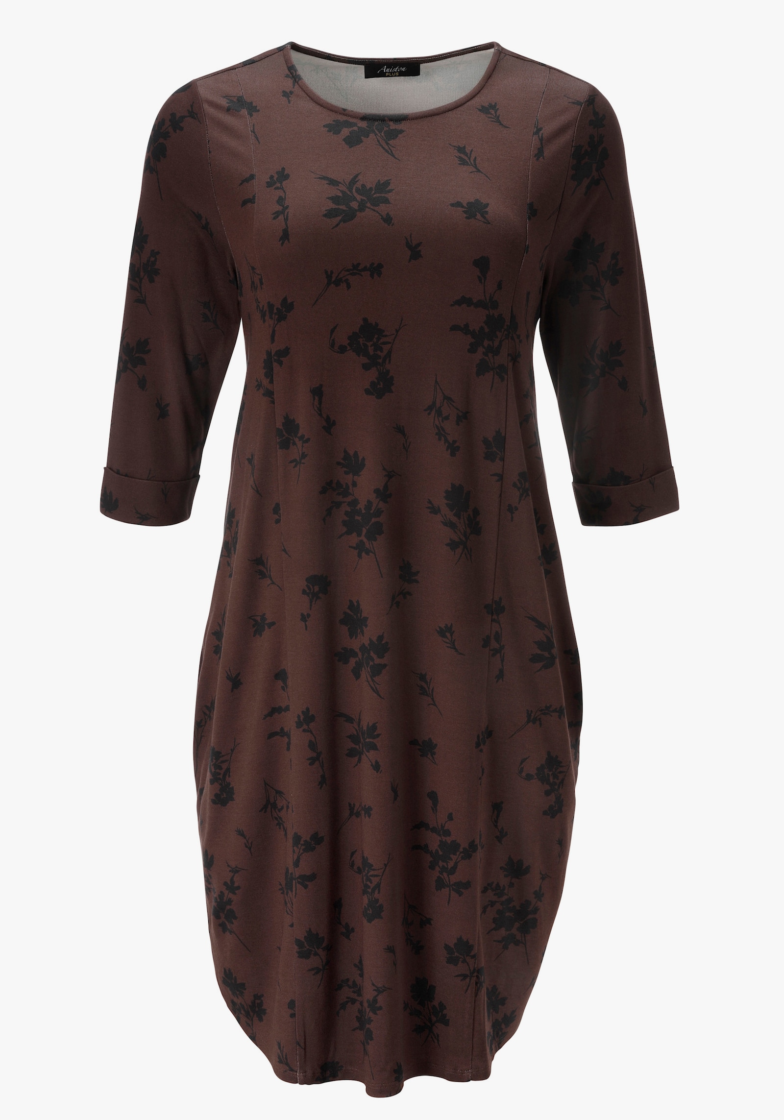 Aniston PLUS Jerseykleid - braun-schwarz