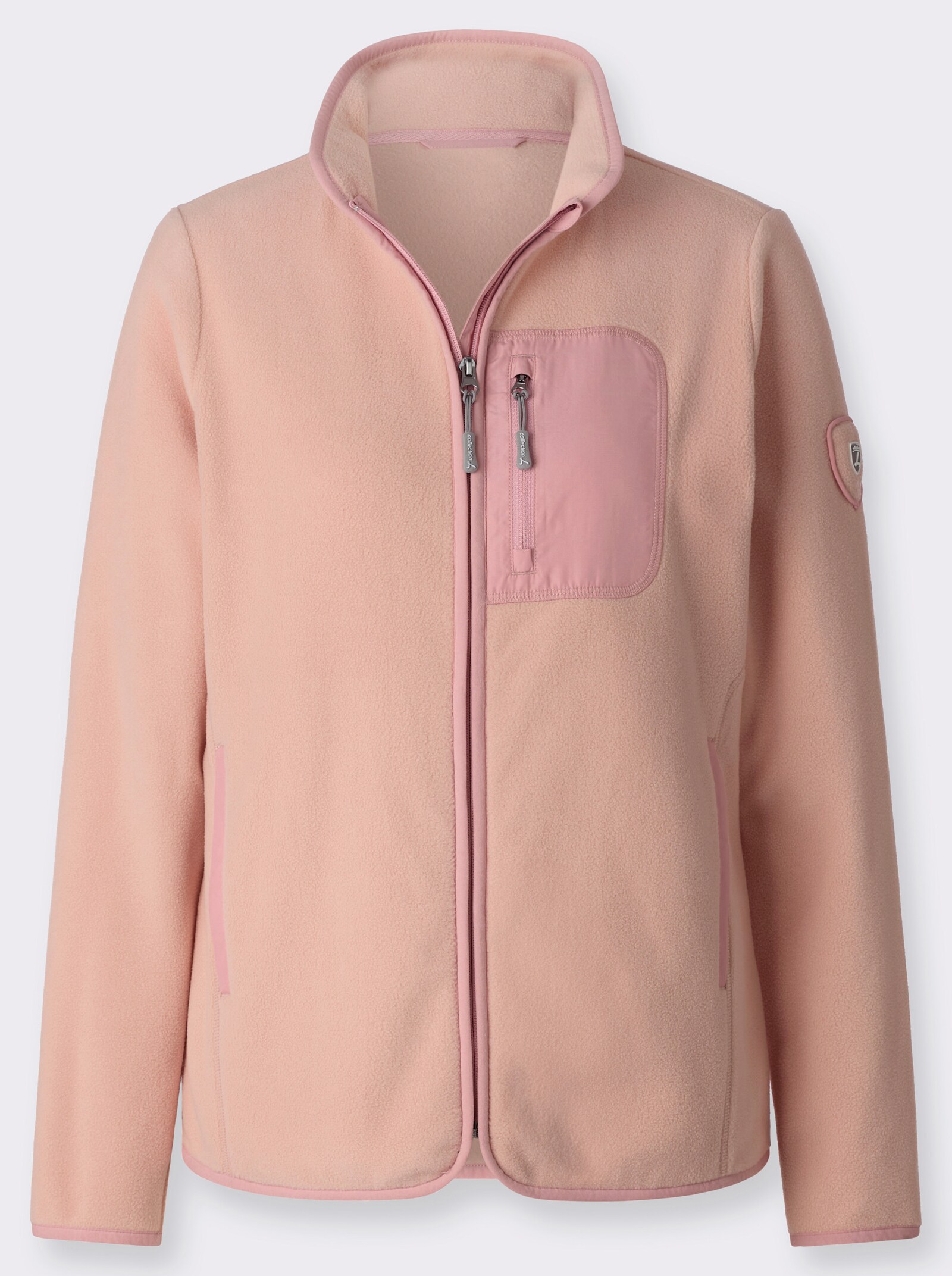 Fleecejacke mit Reißverschluss - puder