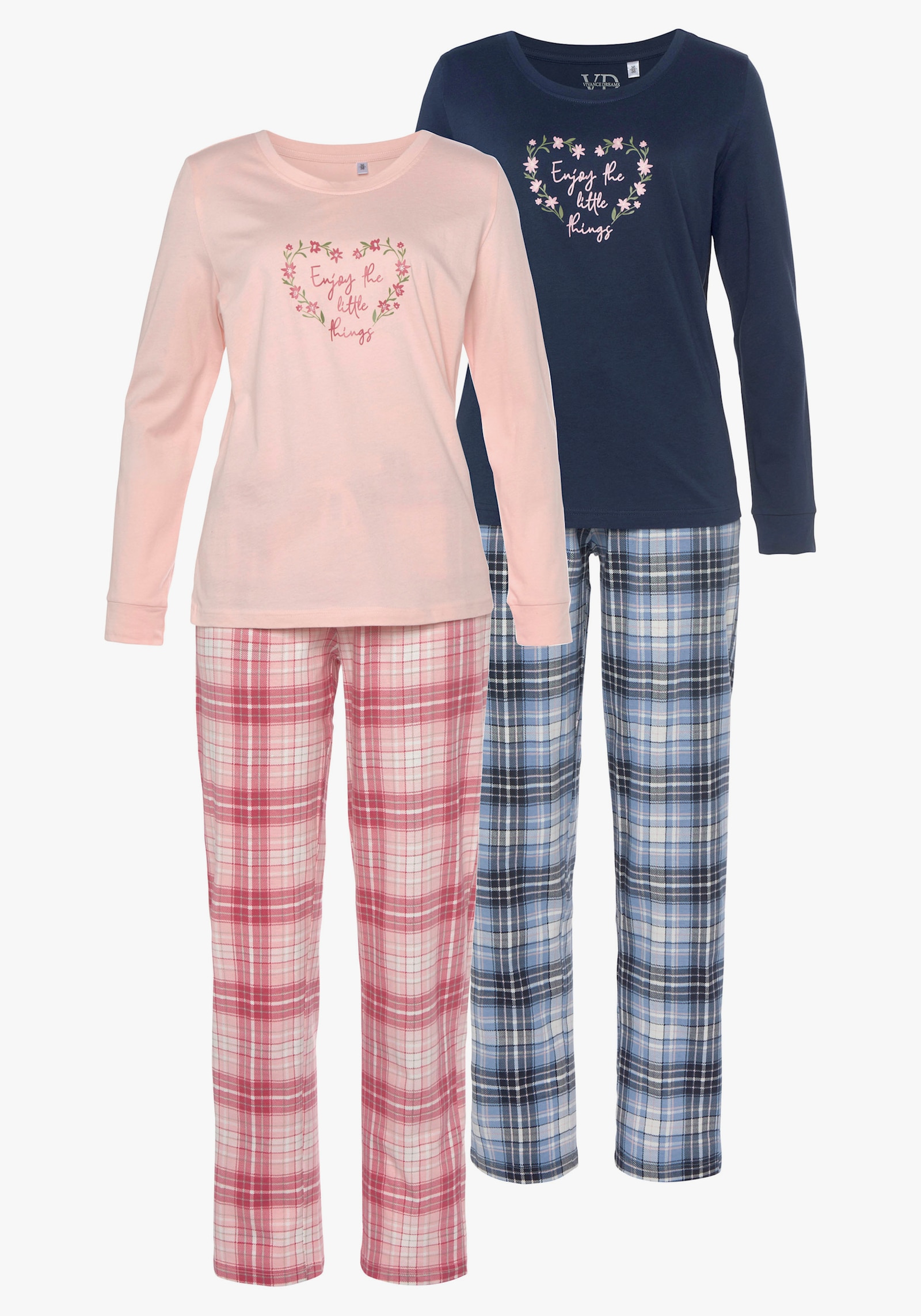 Vivance Dreams Pyjama - blau-rosa