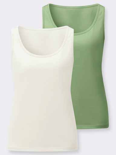 Shirttop - eucalyptus + ecru
