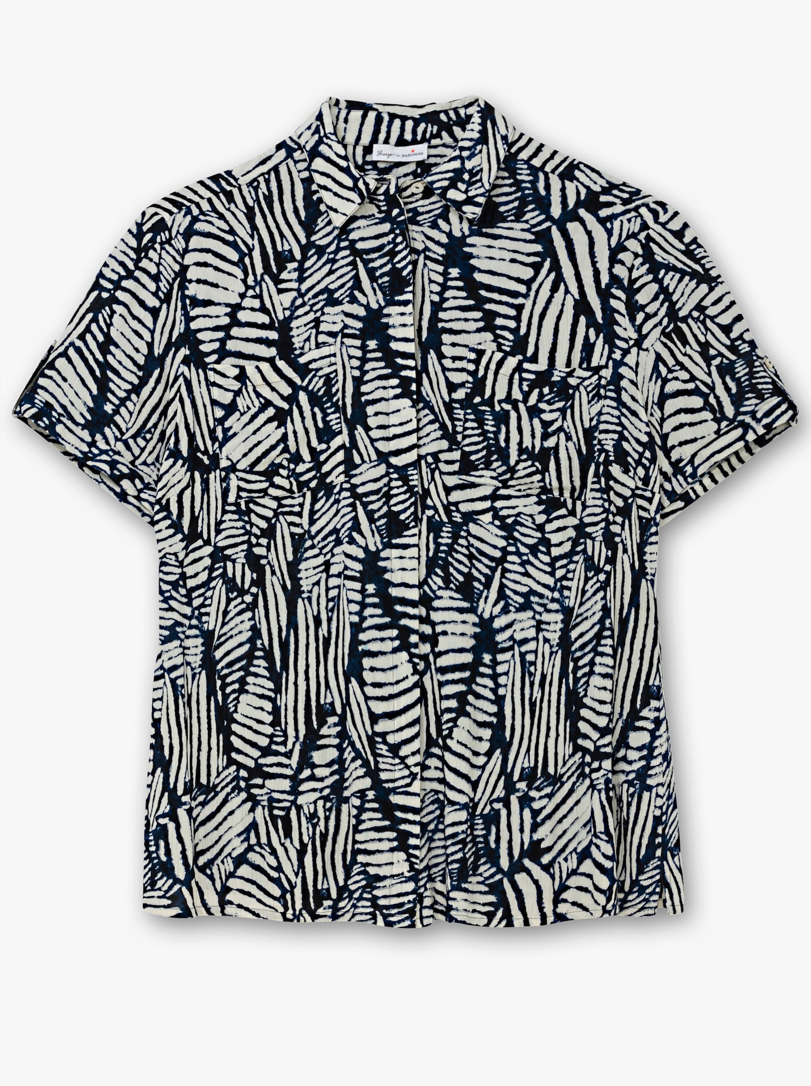 sheego by Joe Browns Hemdbluse mit Alloverdruck - blaubeere-gemustert