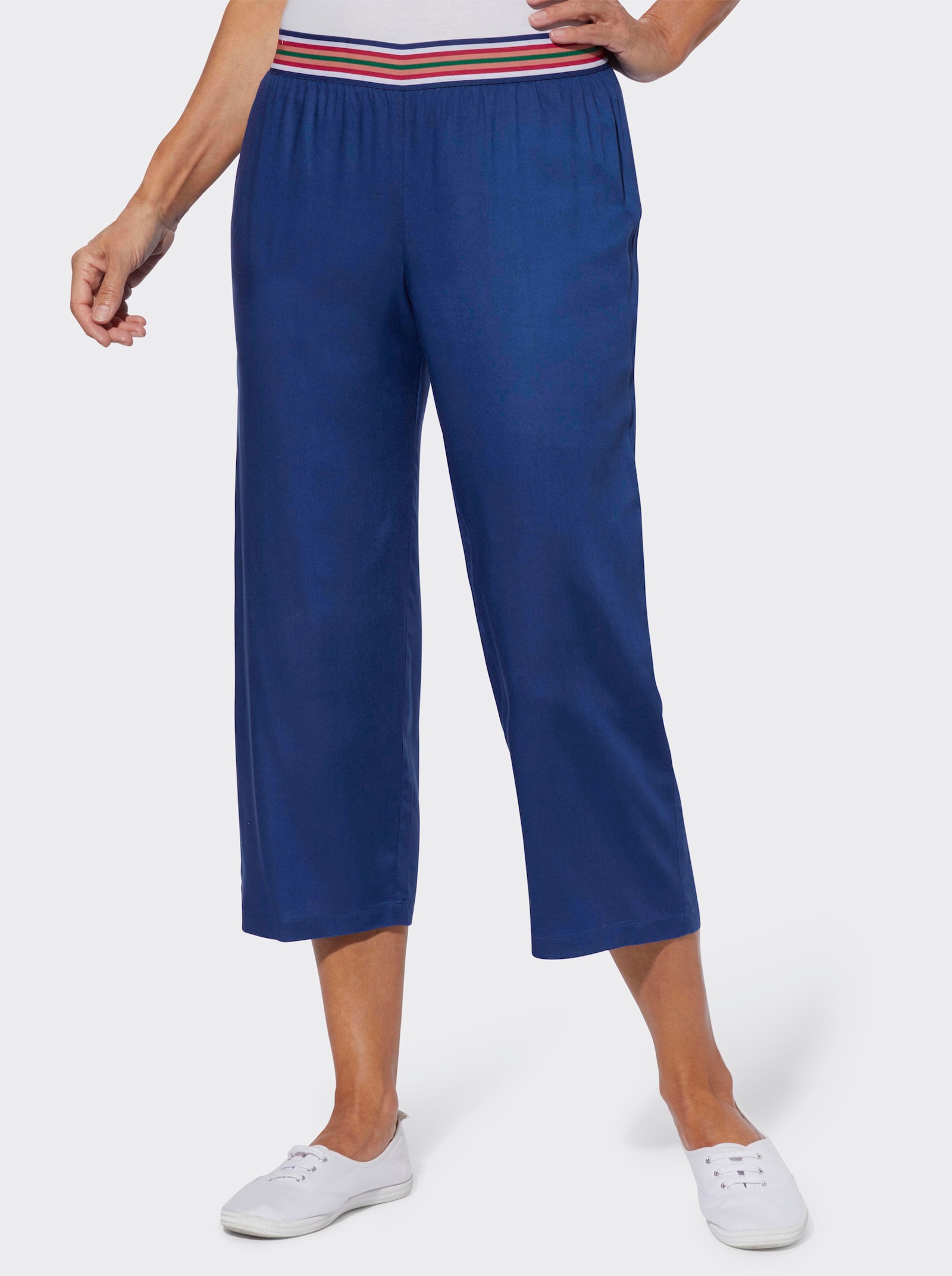 Byxa med randig resårlinning - kungsblå