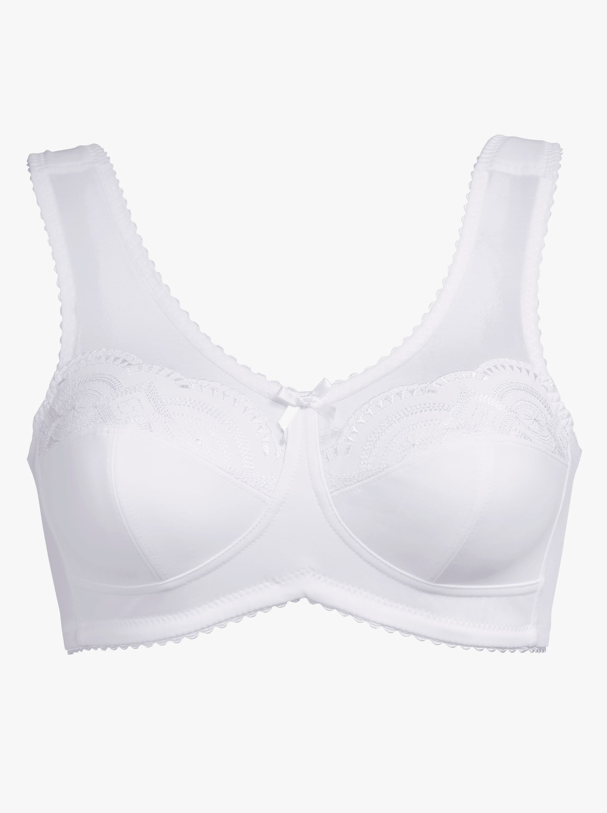 wäschepur Soutien-gorge large sans armatures - blanc + couleur poudre