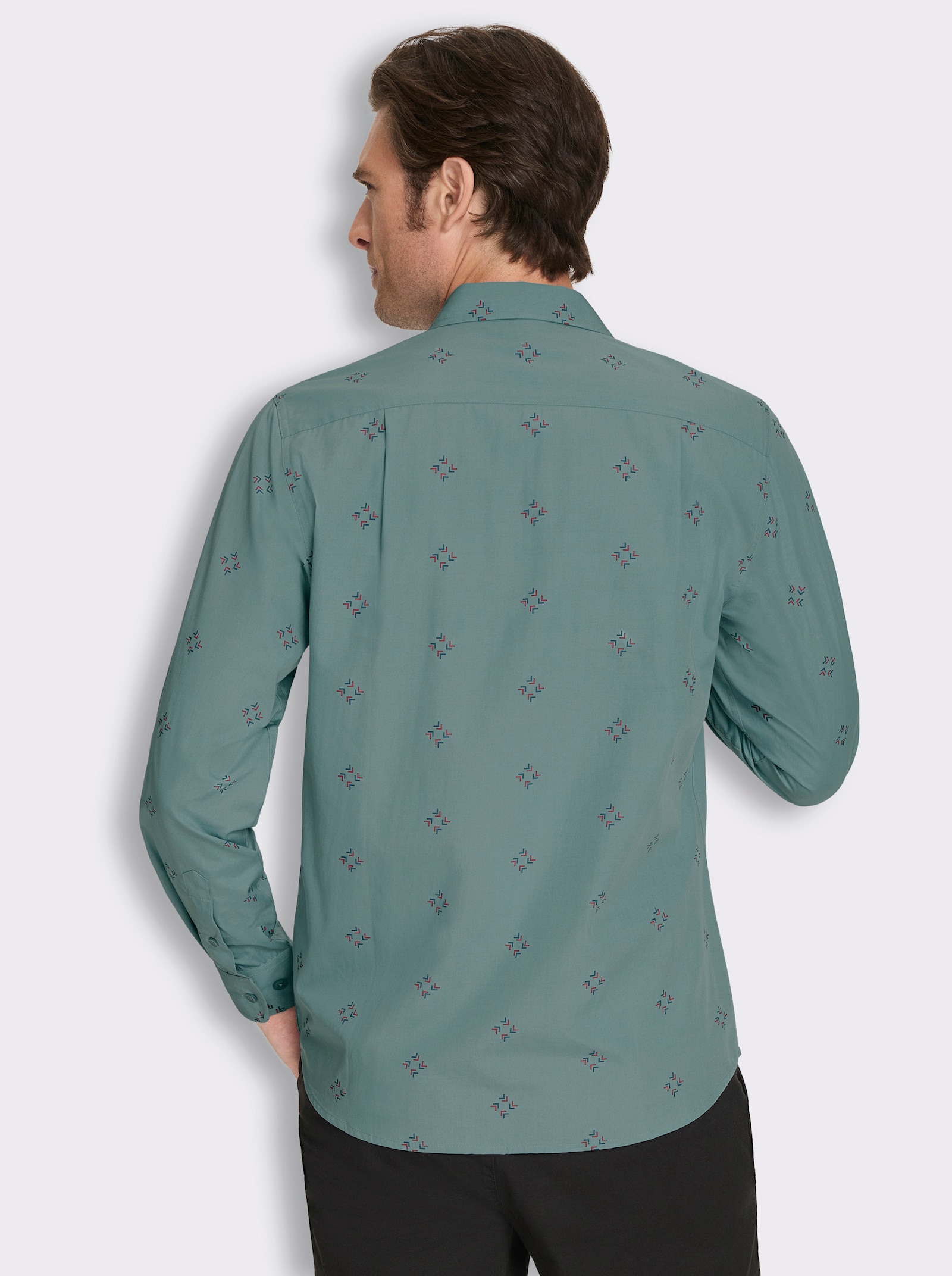Langarmhemd mit Allover-Print - jade