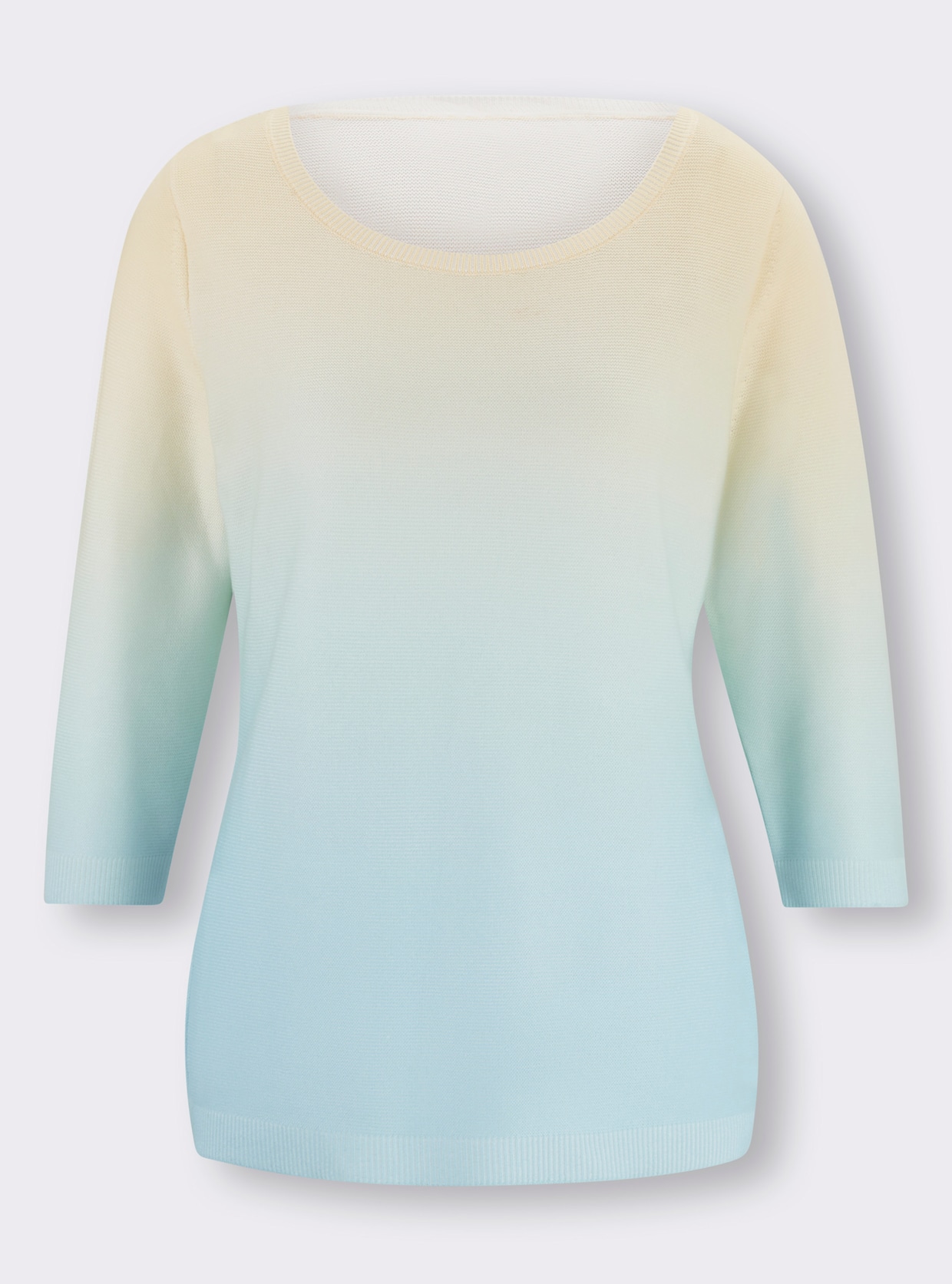 heine Pullover met 3/4-mouwen - aqua/citroen gedessineerd