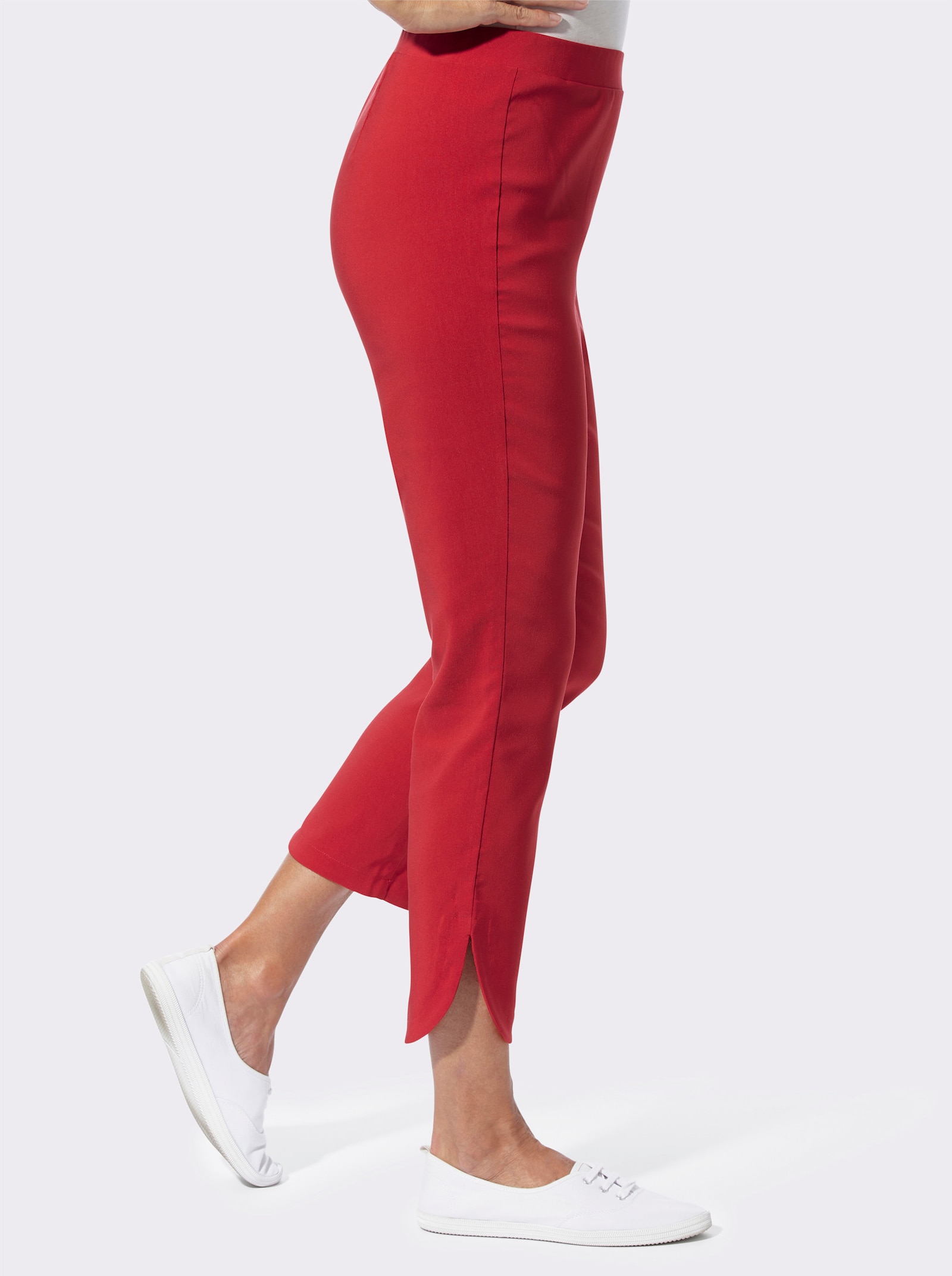 Hose mit abgerundeten Seitenschlitzen - erdbeere