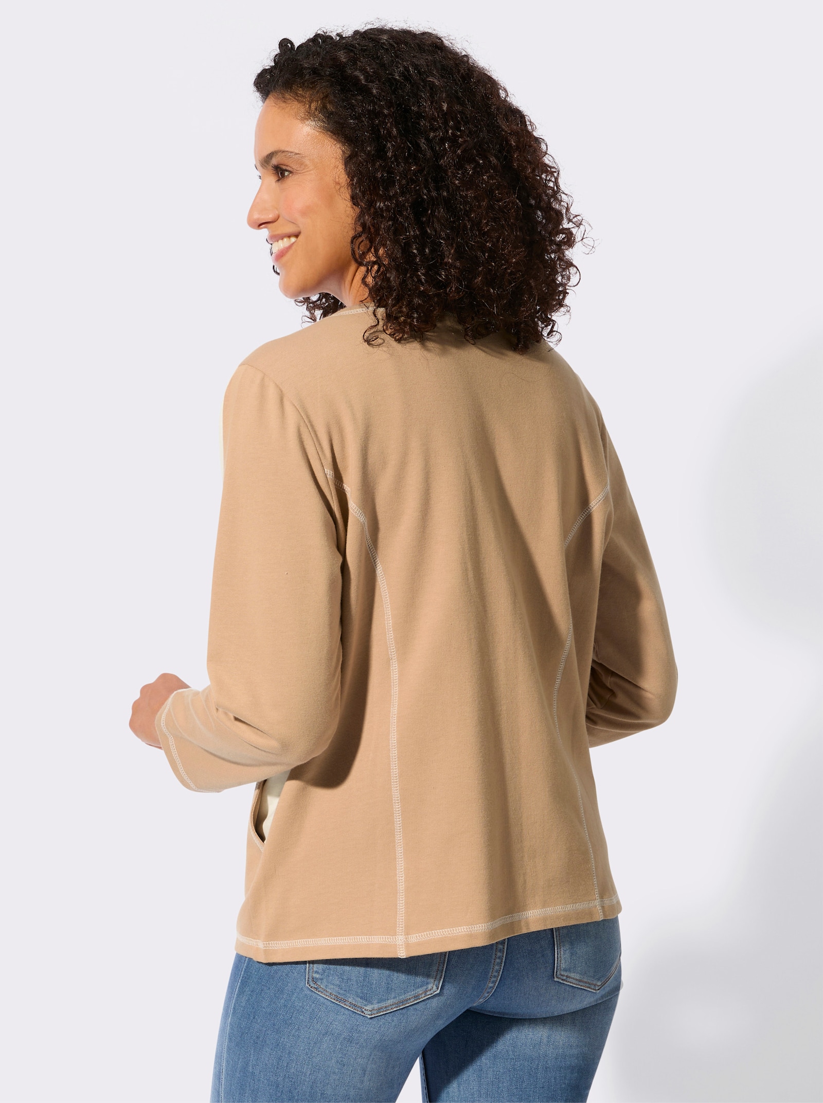 Shirtjacke - camel-ecru
