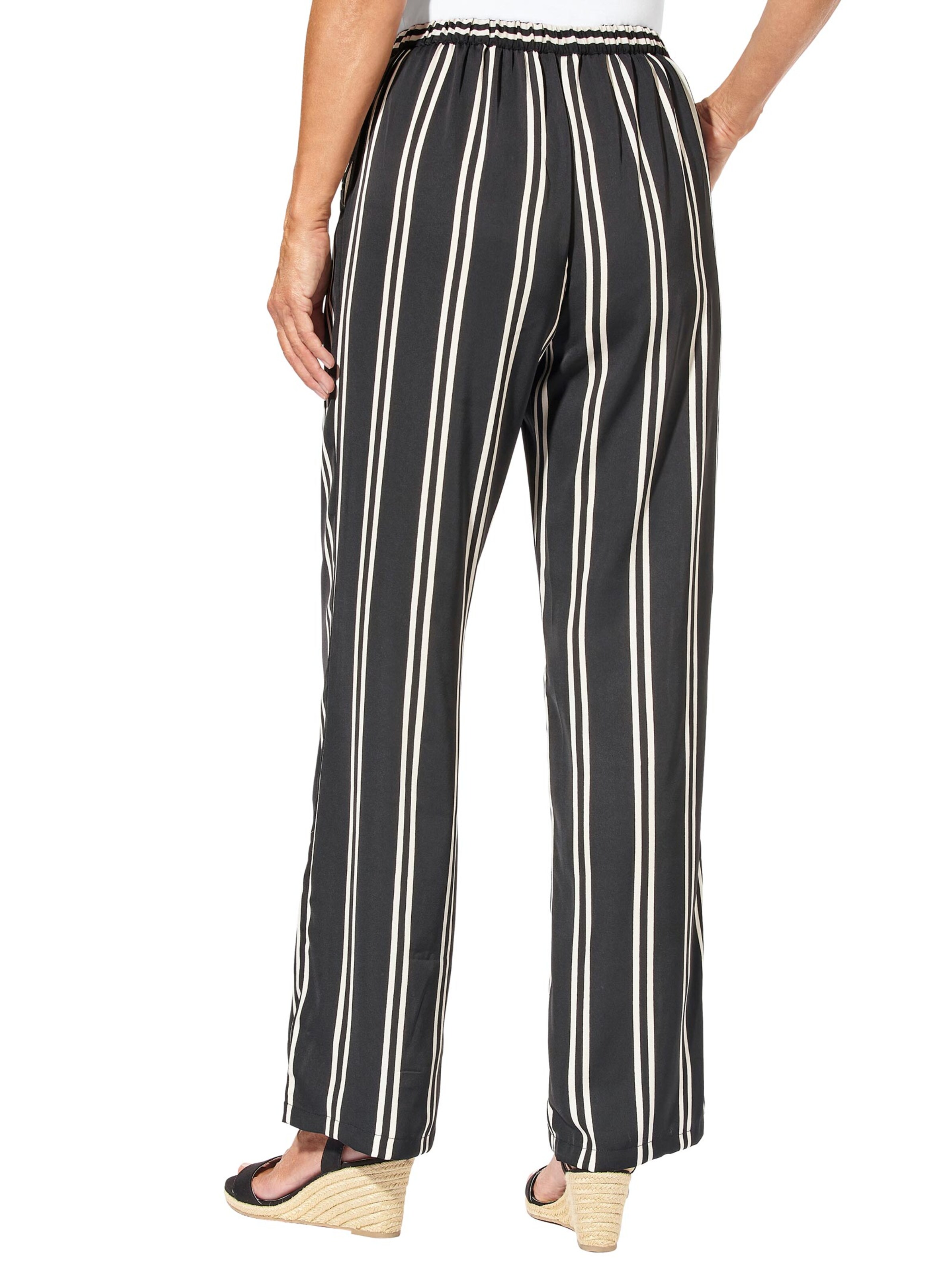 Palazzohose - schwarz-weiß-gestreift