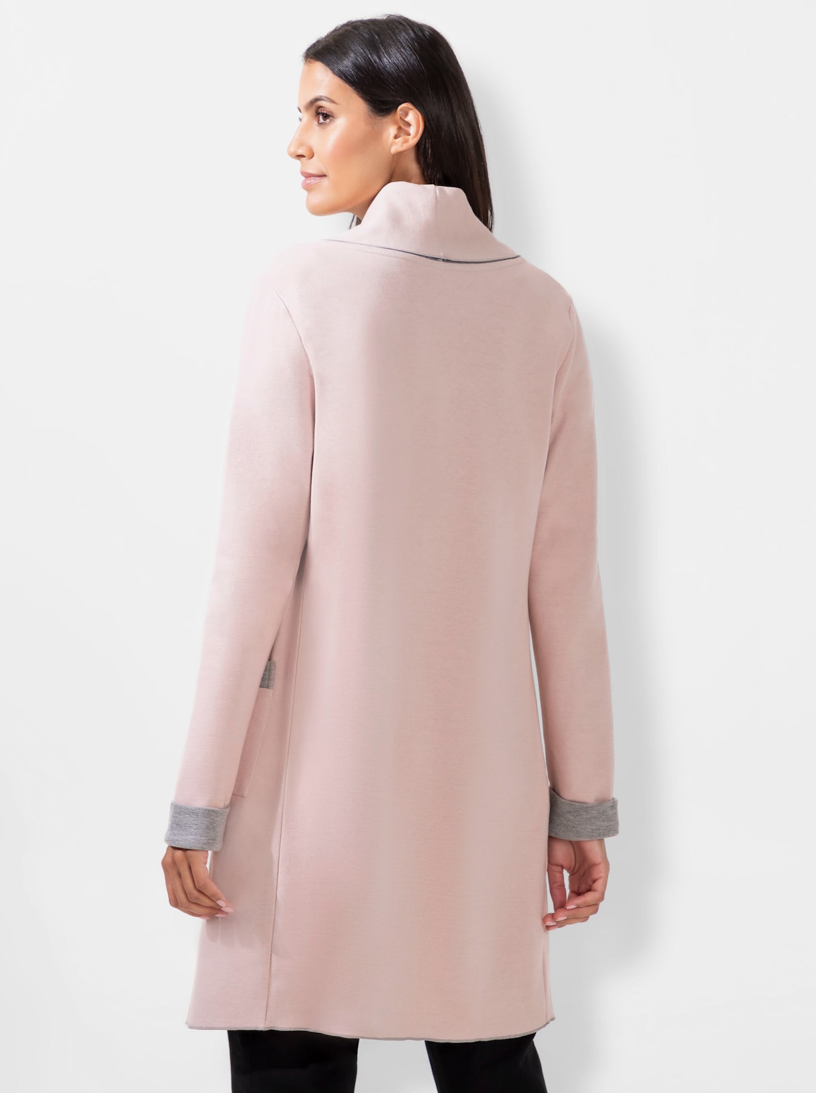 Shirtjacke in Interlock-Jersey-Qualität - altrosé-grau-meliert