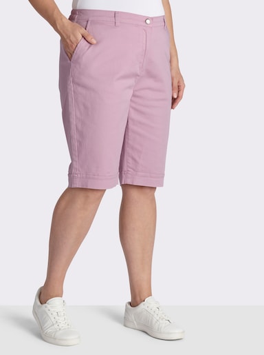 Jeansbermudas mit Dehnbund hinten - rosé