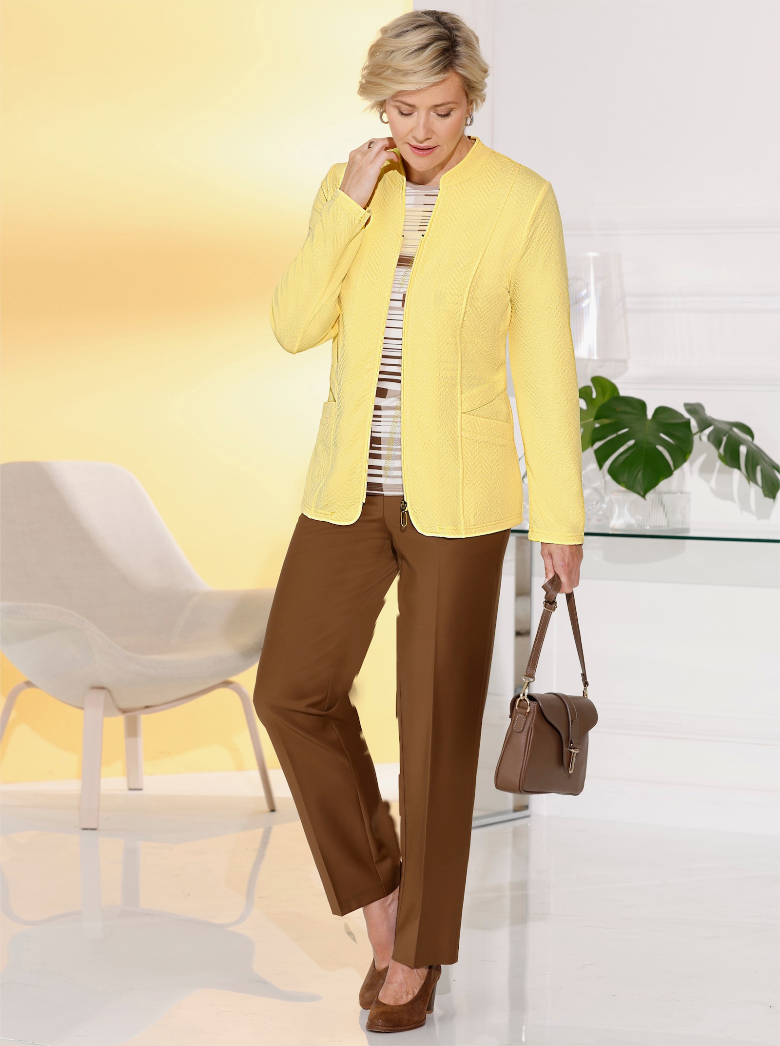 Jerseyblazer in Stretch-Qualität - zitrone