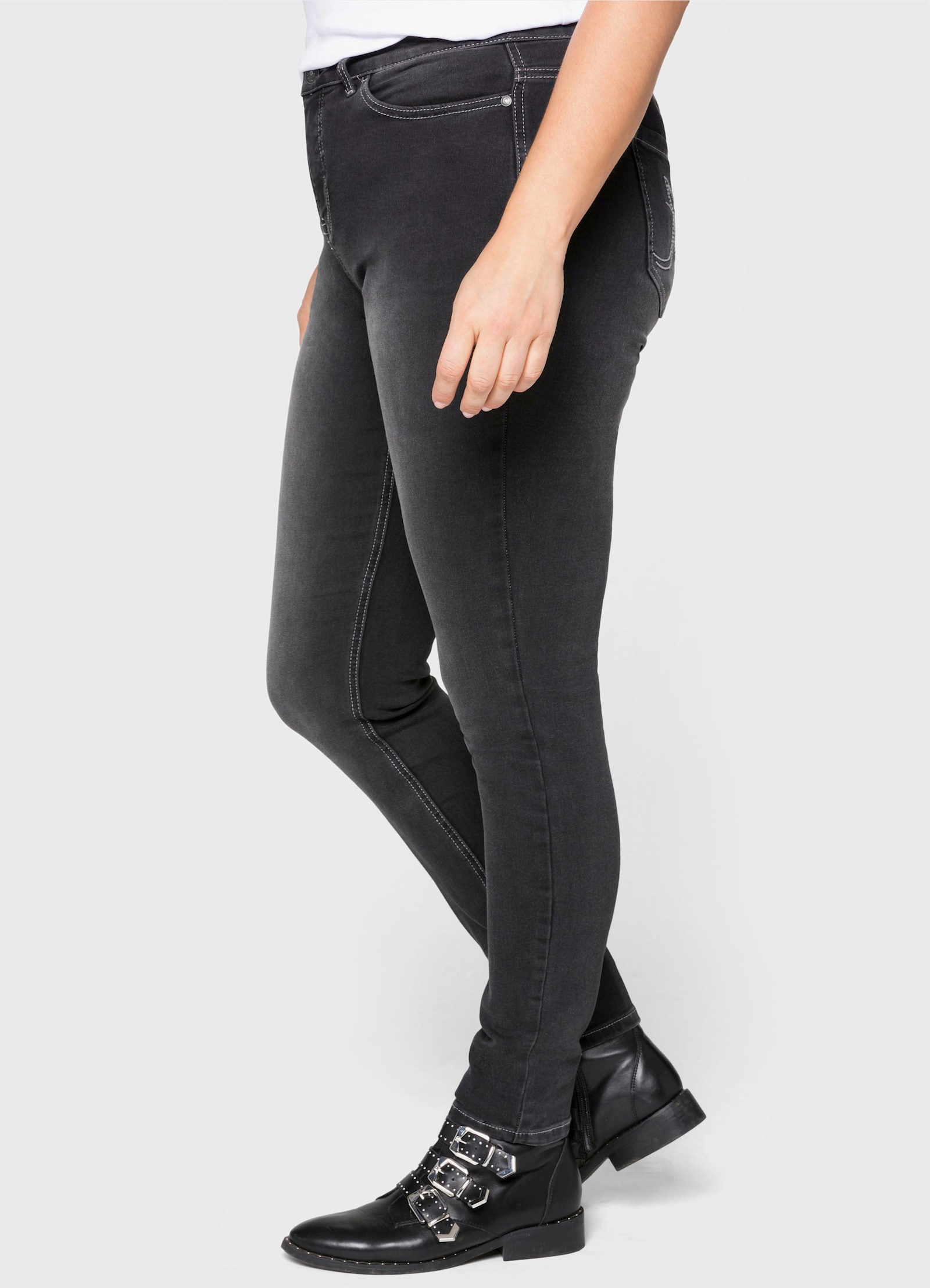 sheego Skinny jeans in 5-pocketsmodel - black denim