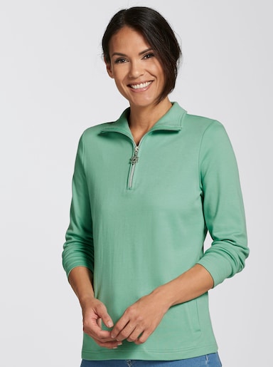 Langarmshirt mit Schneeflocken-Anhänger - hellgrün