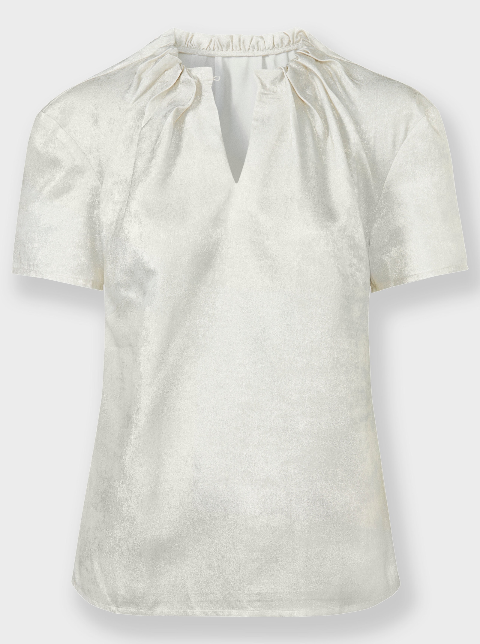 Schlupfbluse mit metallischem Glanz - silberfarben