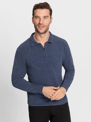 Catamaran Polopullover in Melange-Optik - rauchblau-meliert